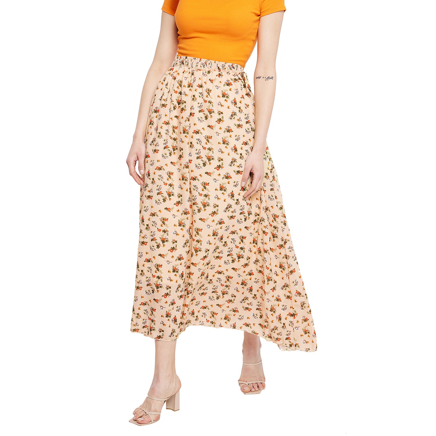 Soft Aesthetic Floral Skirt
