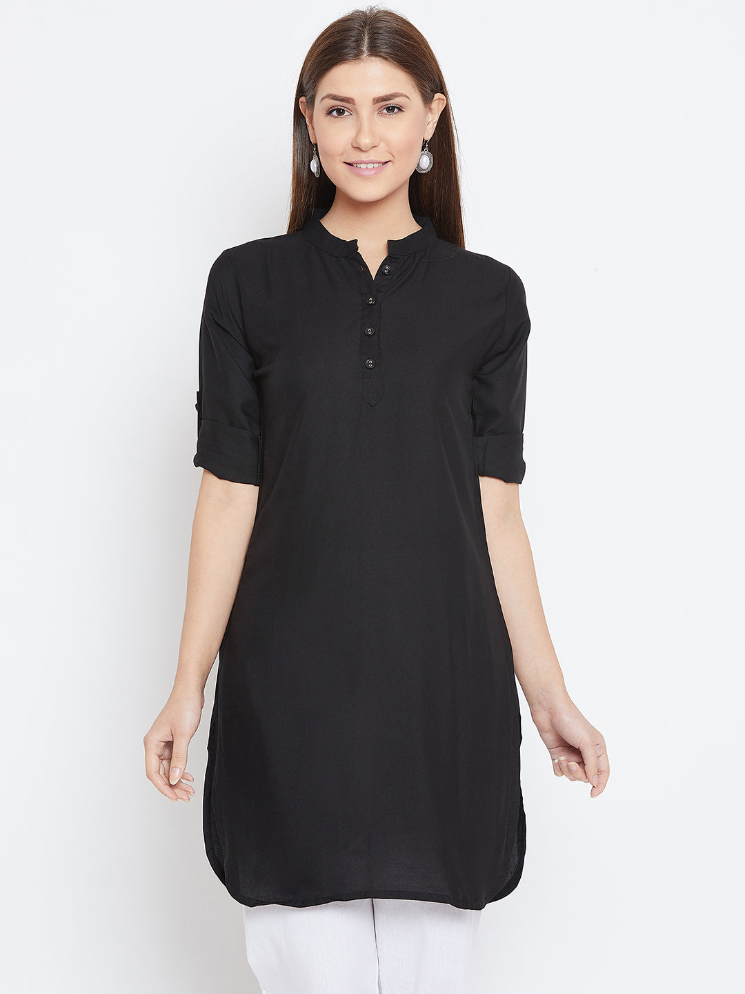 Black Solid Color Kurti