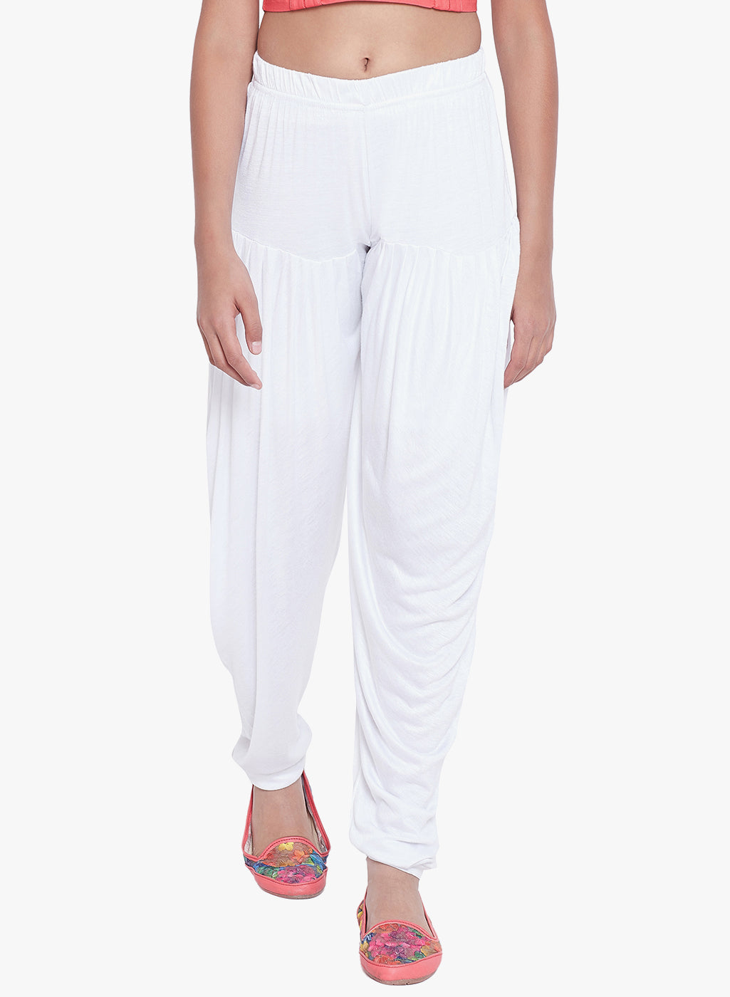 White Viscose Dhoti Pants