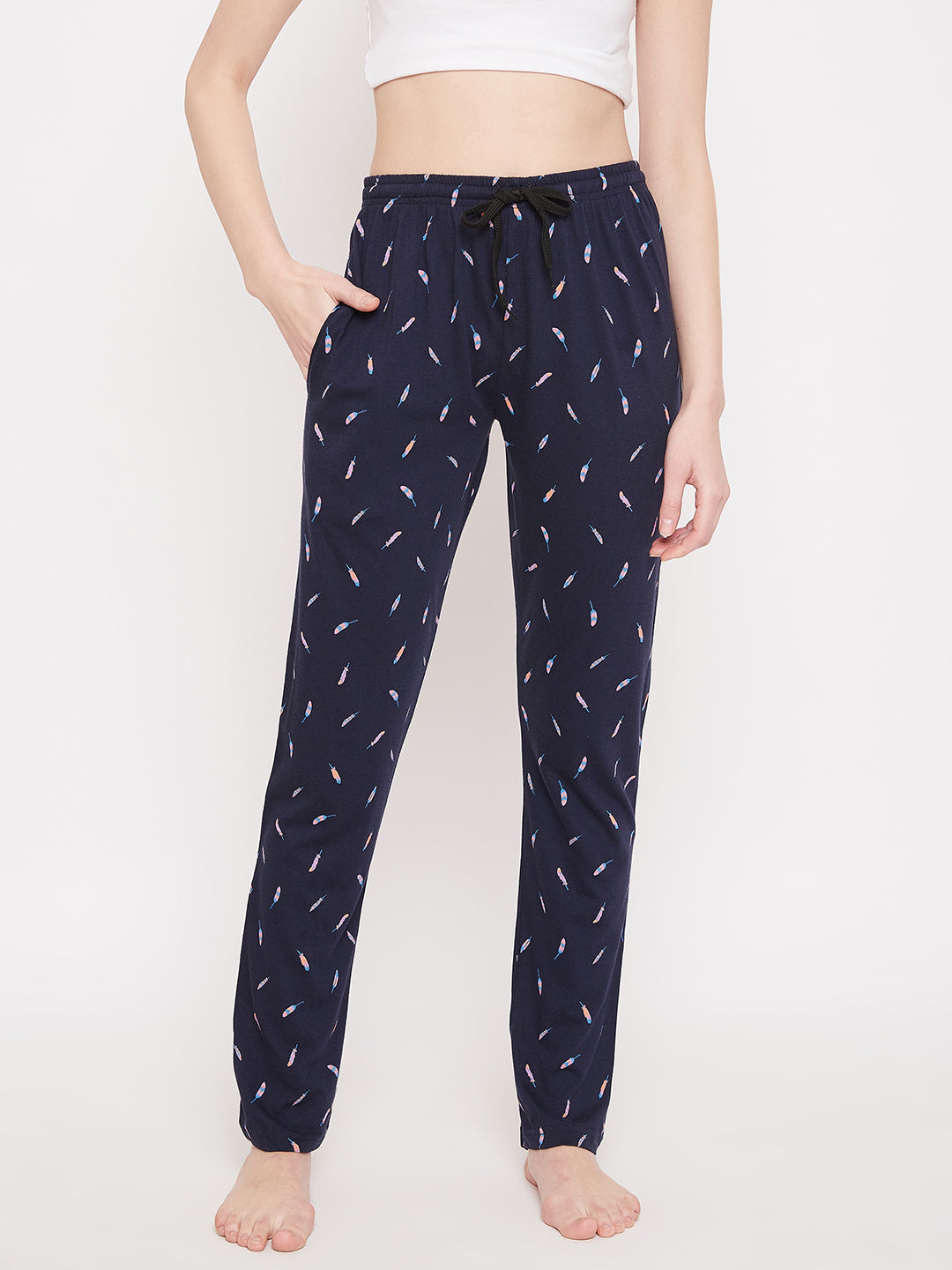 Women's Navy Blue Candy Printed Pajama