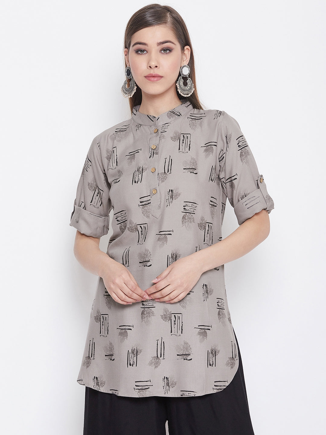 Noblegrey Printed Short Kurti