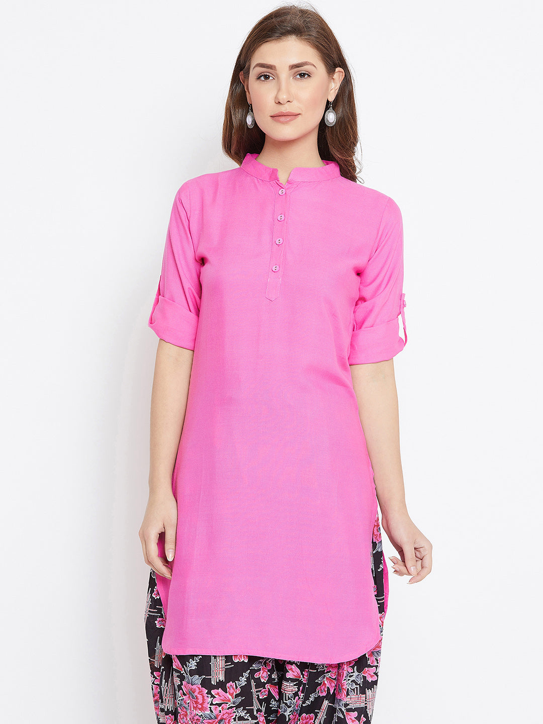 Baby Pink Solid Color Kurti