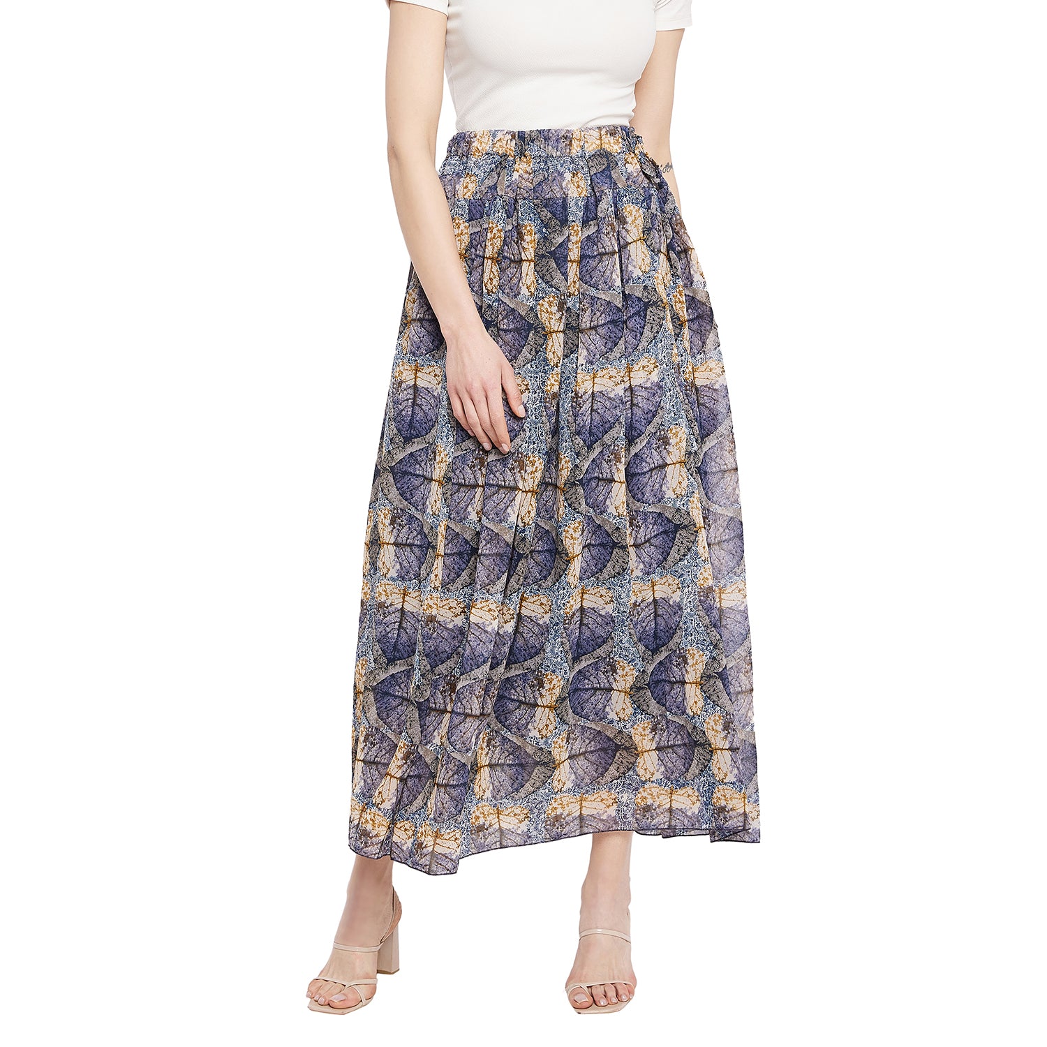 Leafy textured Pleat Skirt