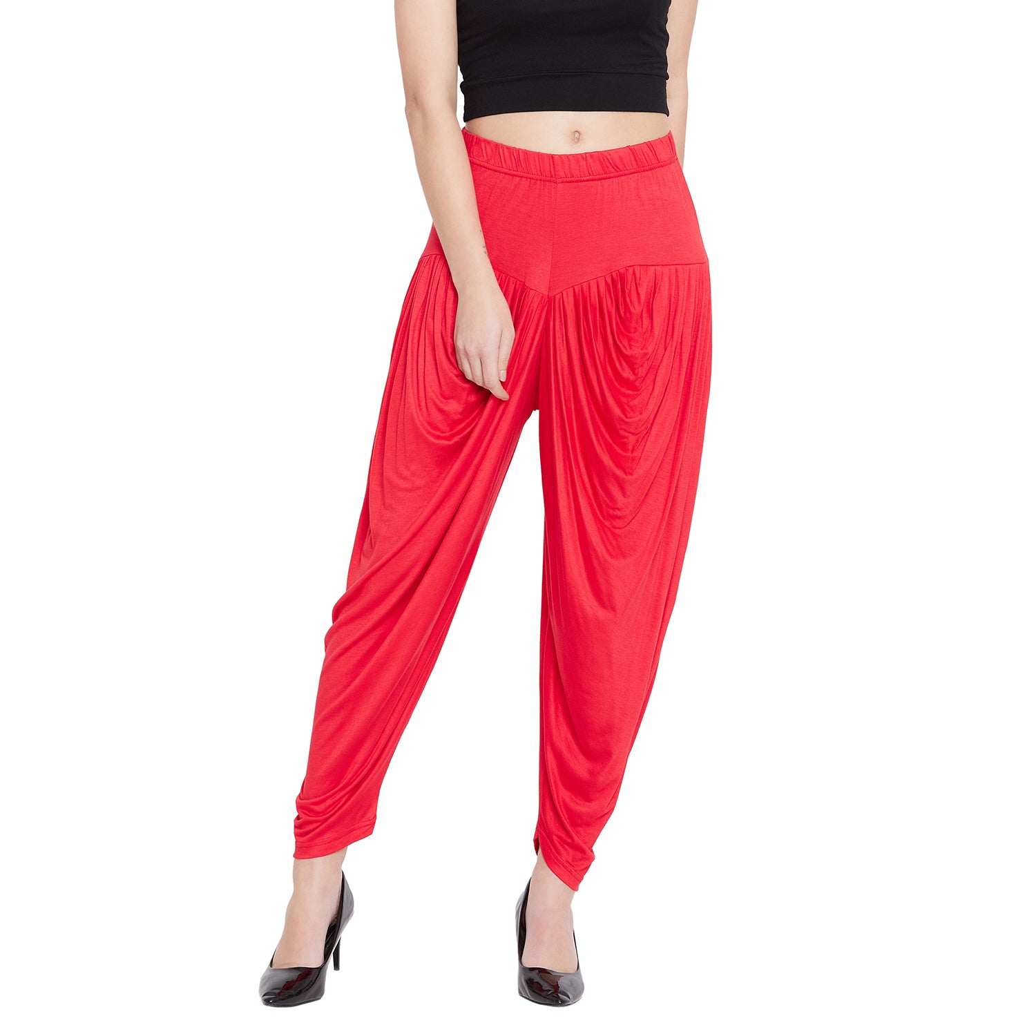 Red Viscose Plain Dhoti
