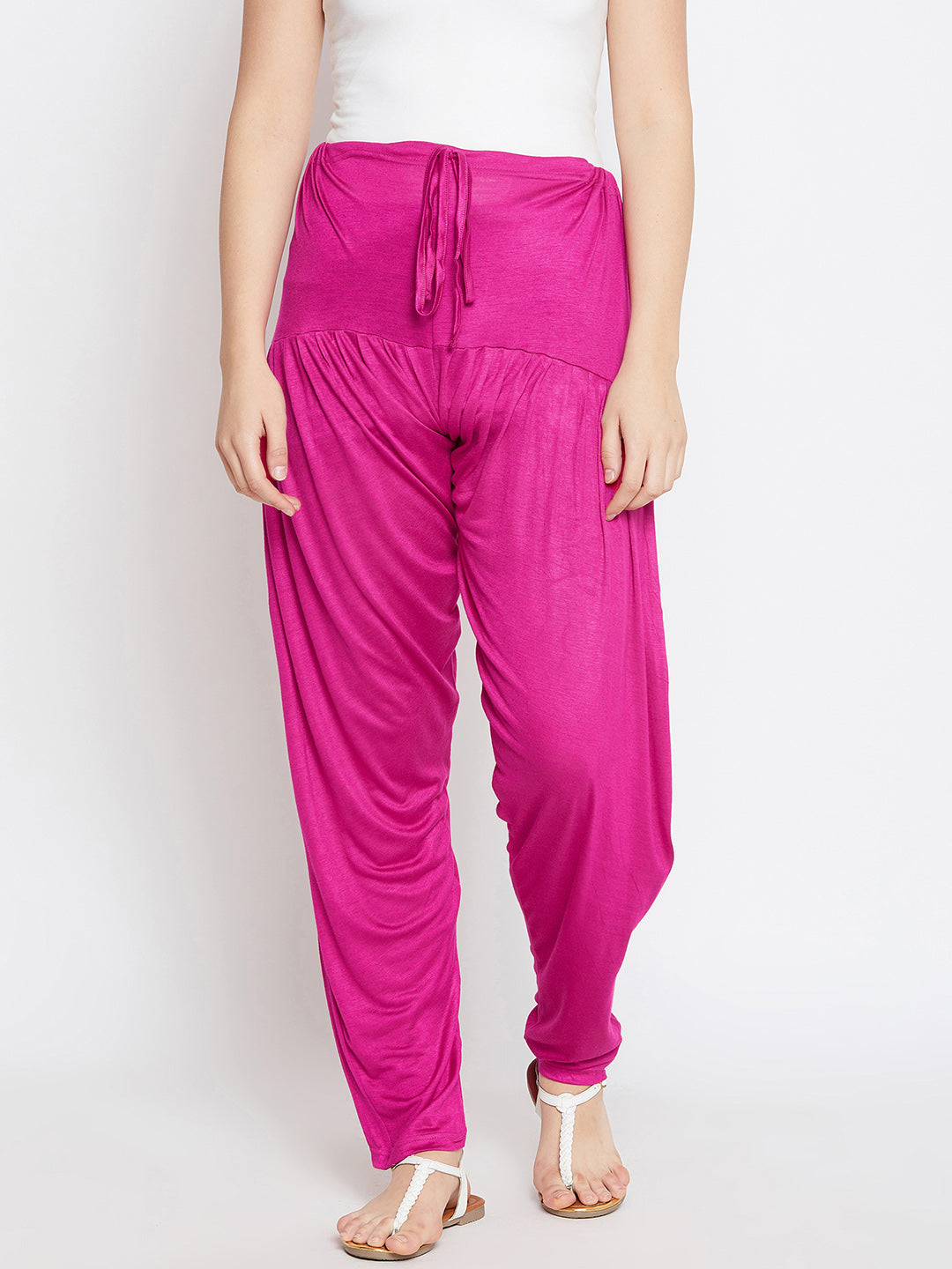 Rani Pink Plain Viscose Patiala