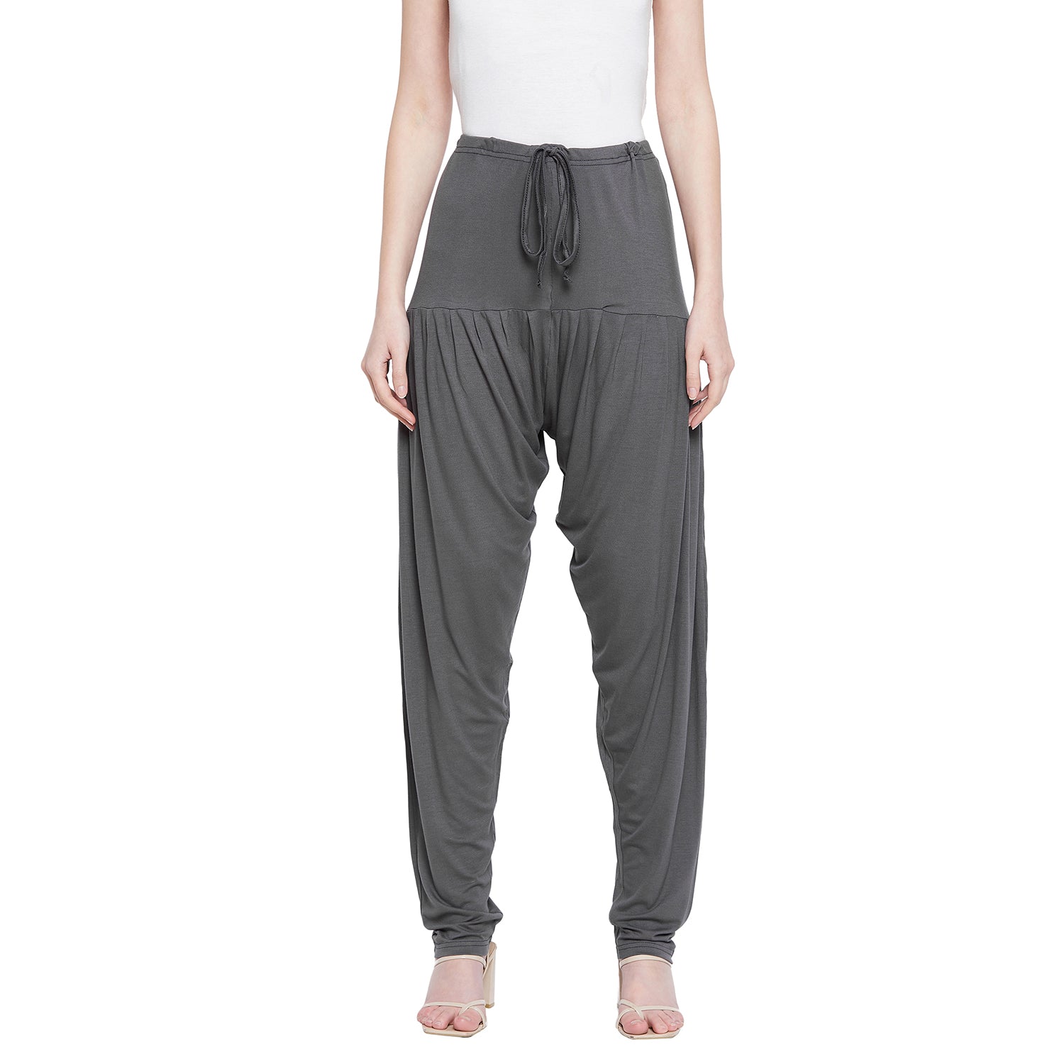 Dark Grey Plain Viscose Patiala