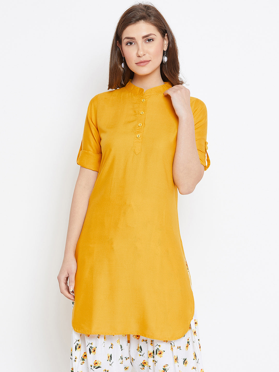 Yellow colour kurtis sales