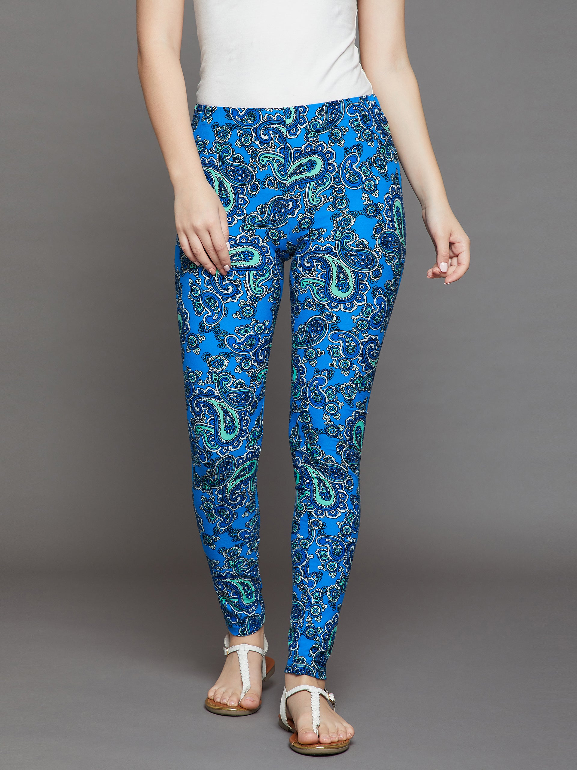 Sky Blue Printed Legging
