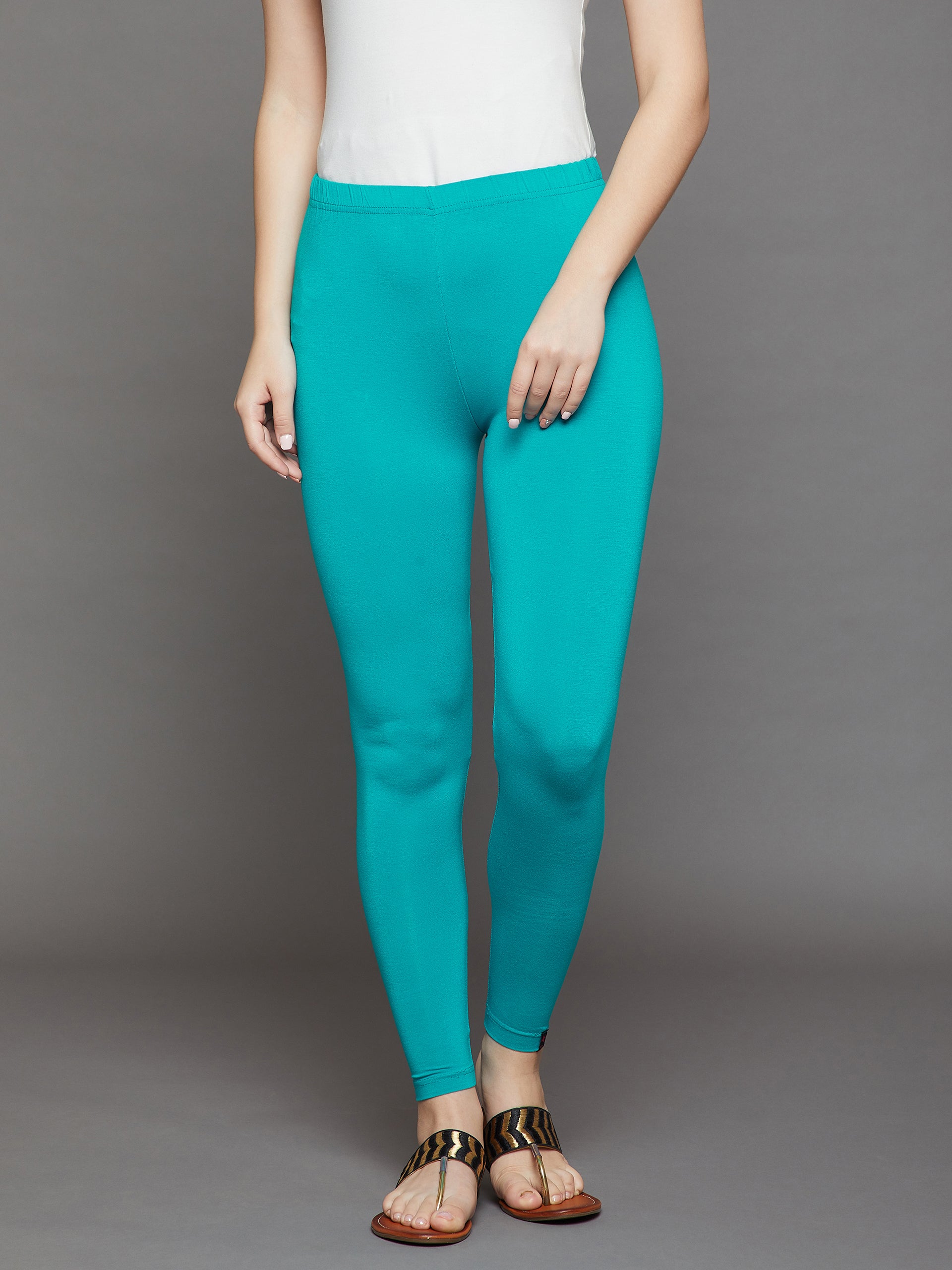 Turquoise Viscose Ankle Legging