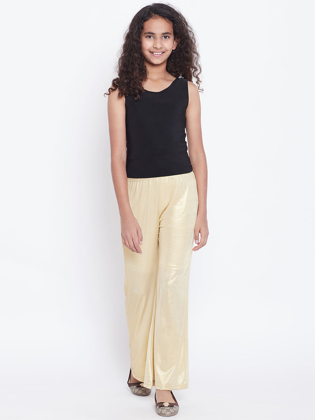 Kids Light Gold Shimmer Palazzo