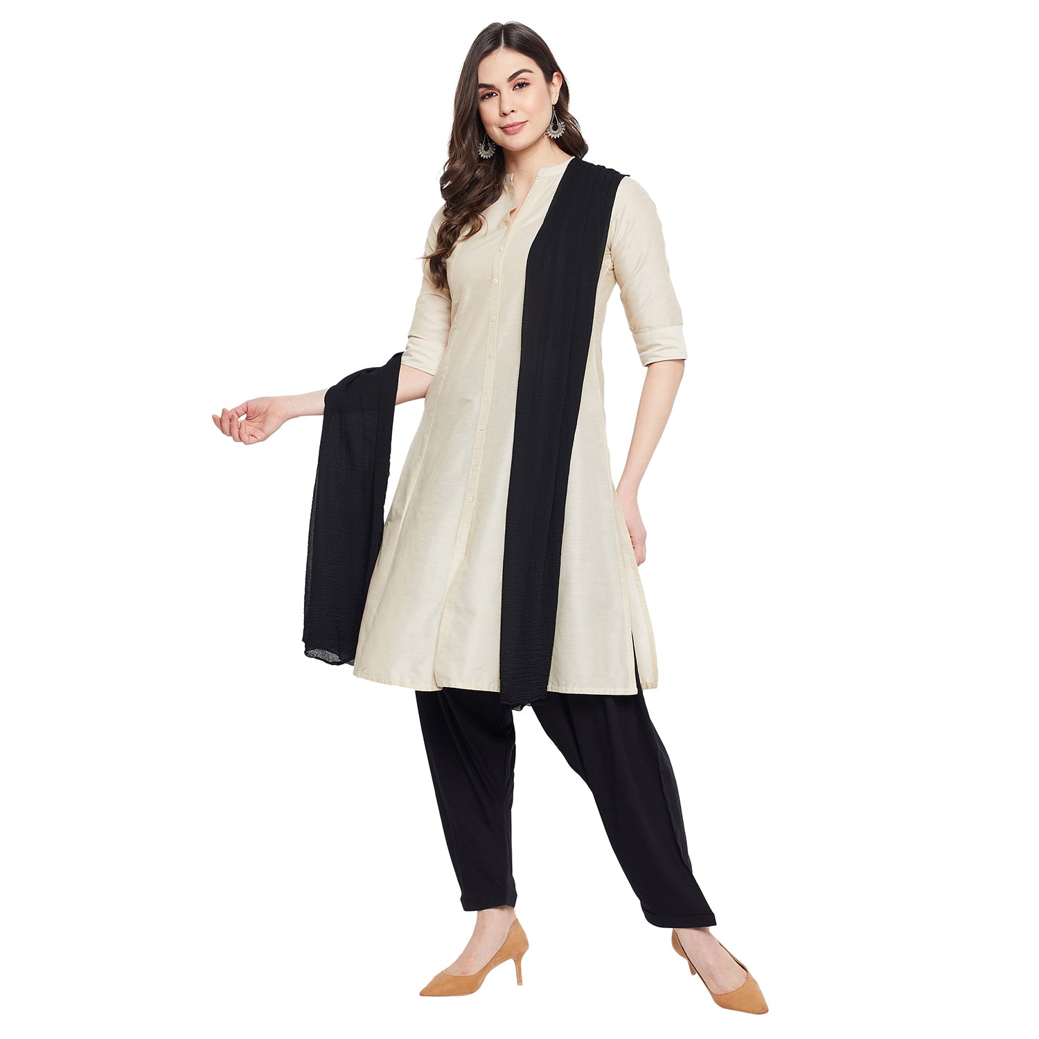 Black Rayon Plain Patiala(No Duppatta)