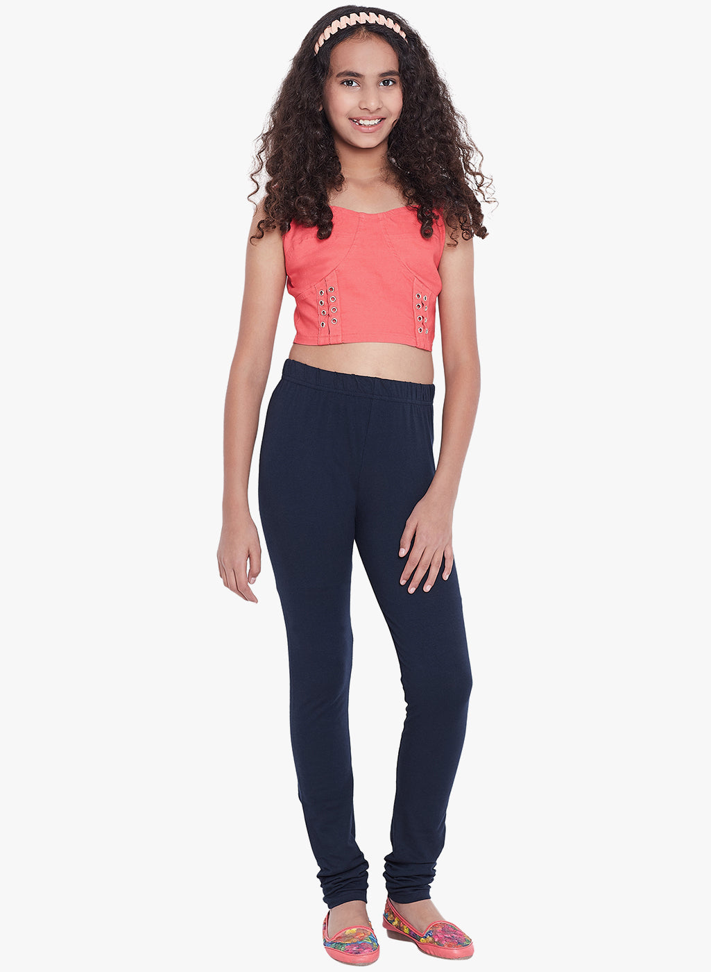 Navy Blue Leggings with Elasticated Waistband