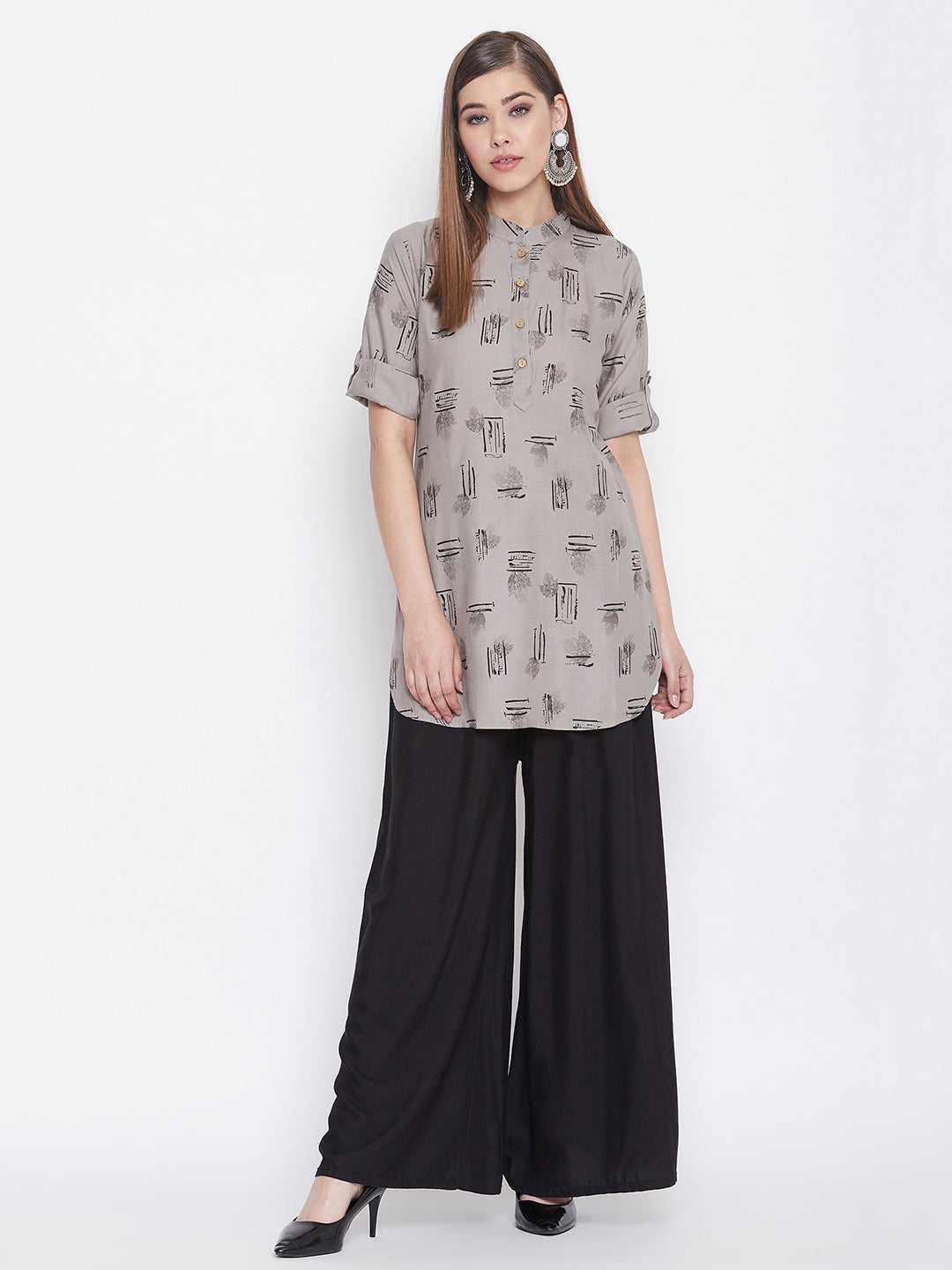 Noblegrey Printed Short Kurti