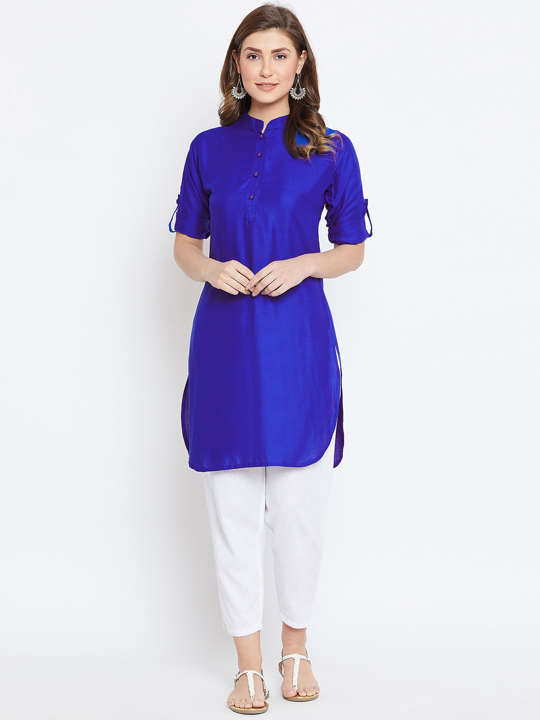Royal Blue Solid Color Kurti