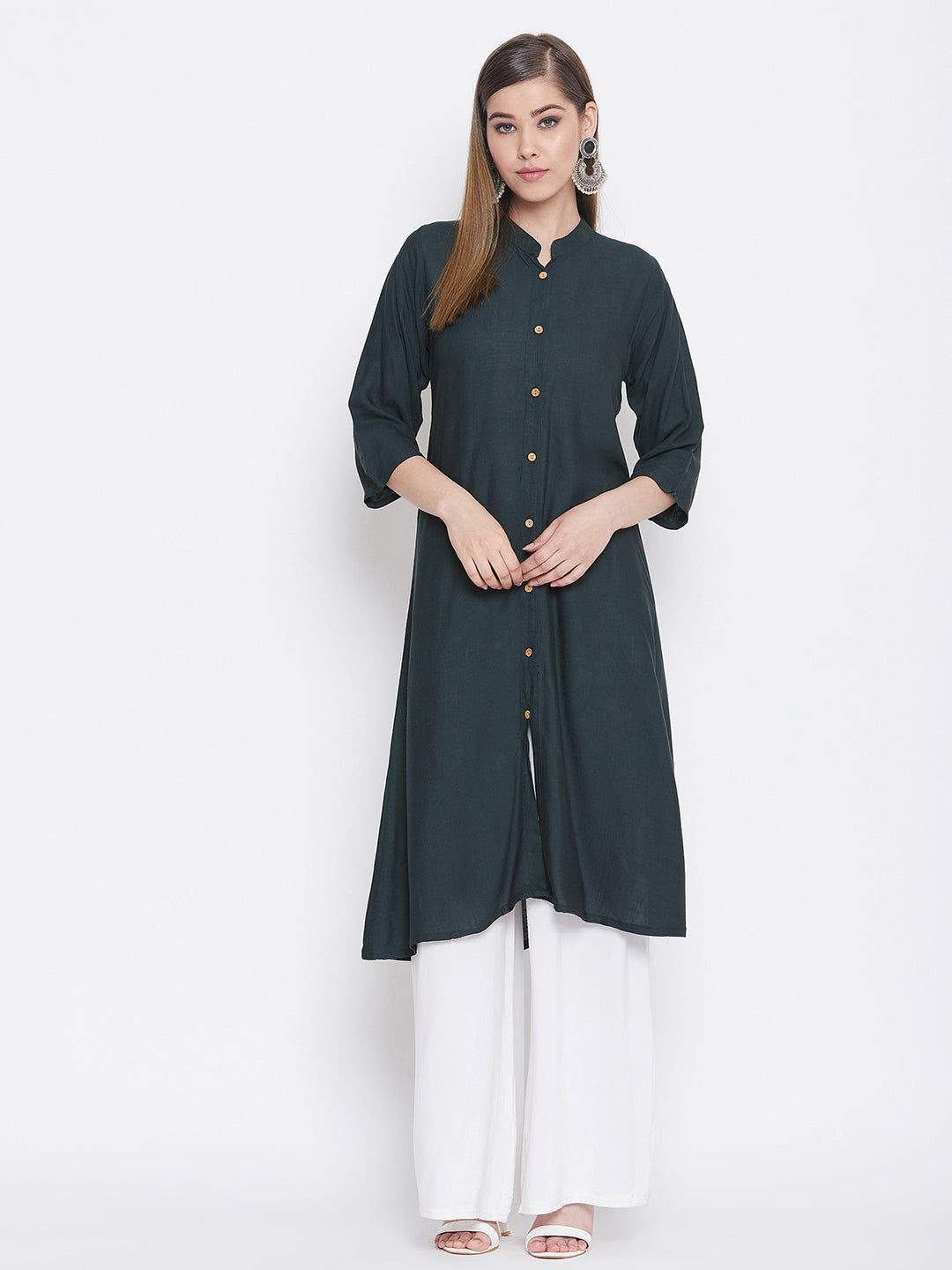 Dark Grey Solid Color Kurti