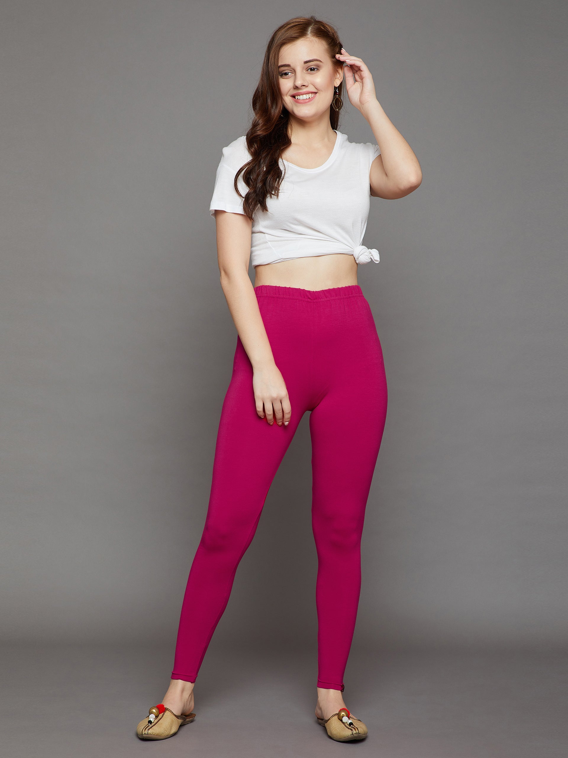 Magenta Viscose Ankle Legging