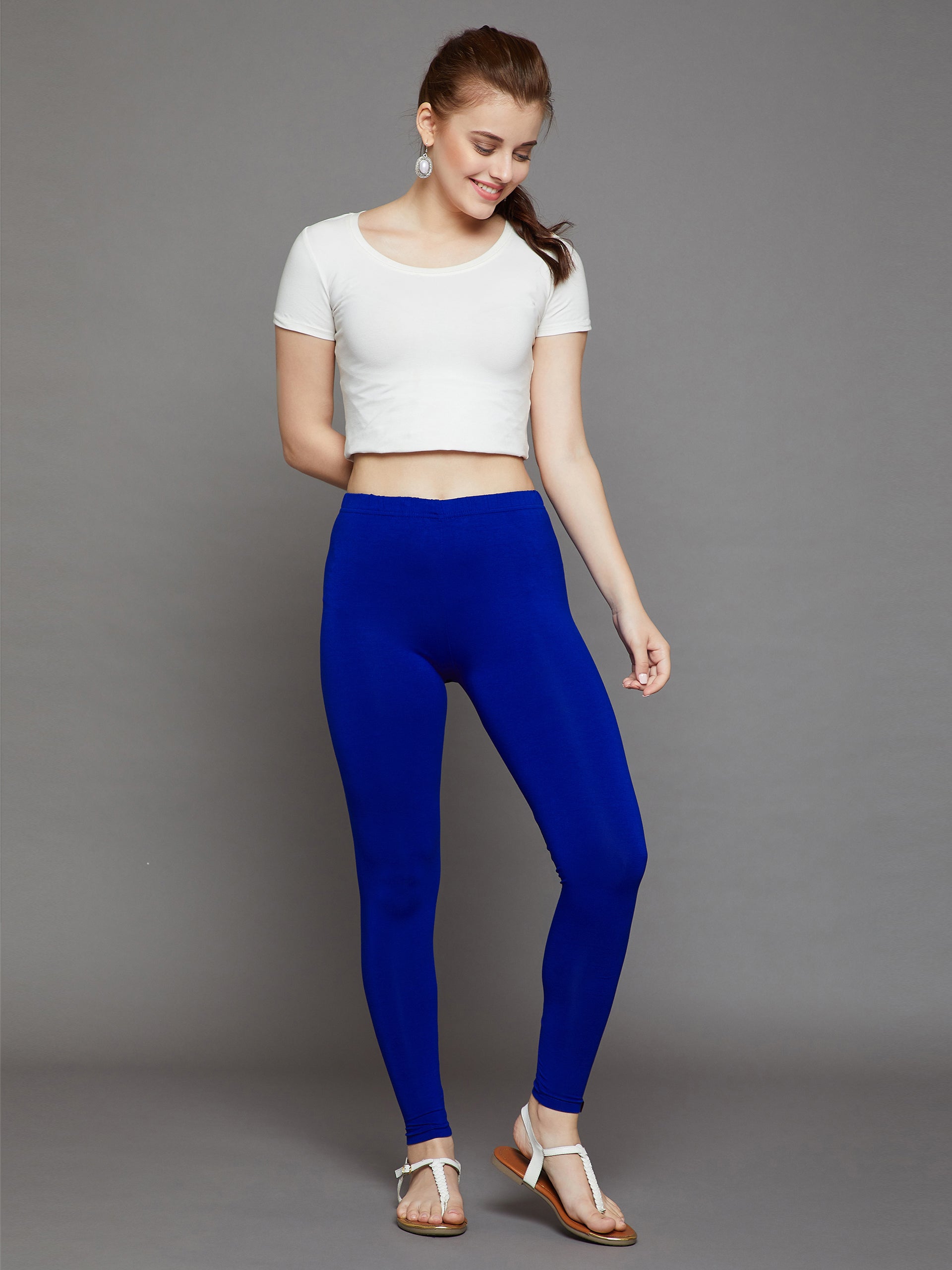 Royal Blue Viscose Ankle Legging  leggings for women – The Pajama Factory