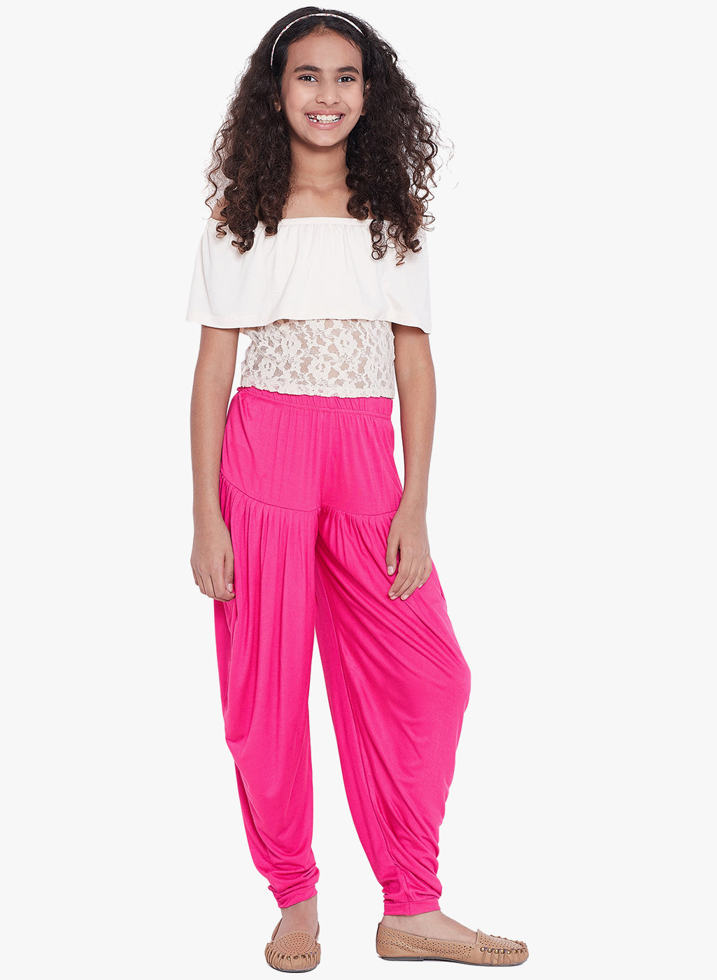 Dark Pink Viscose Dhoti Pants