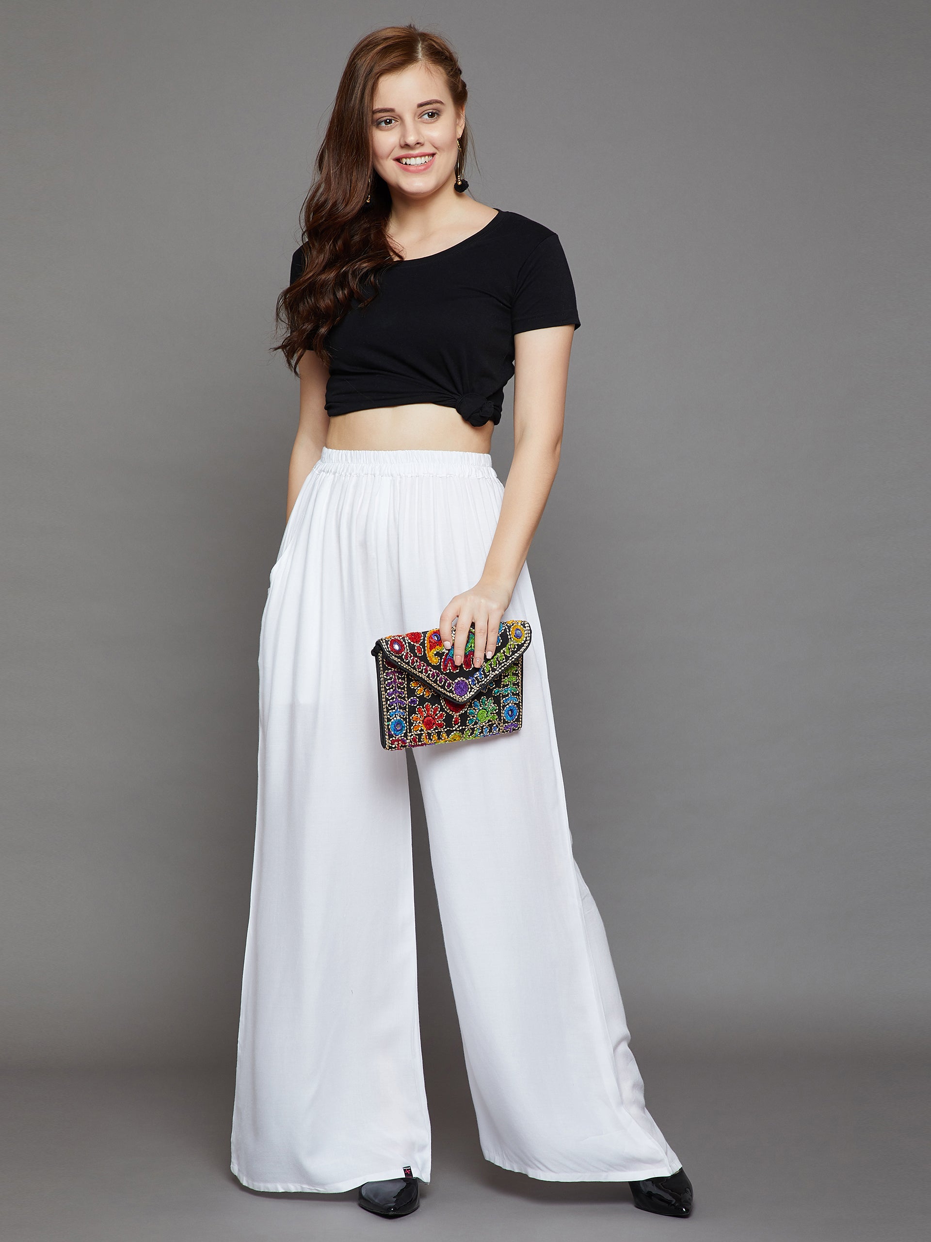 White Plain Rayon Palazzo