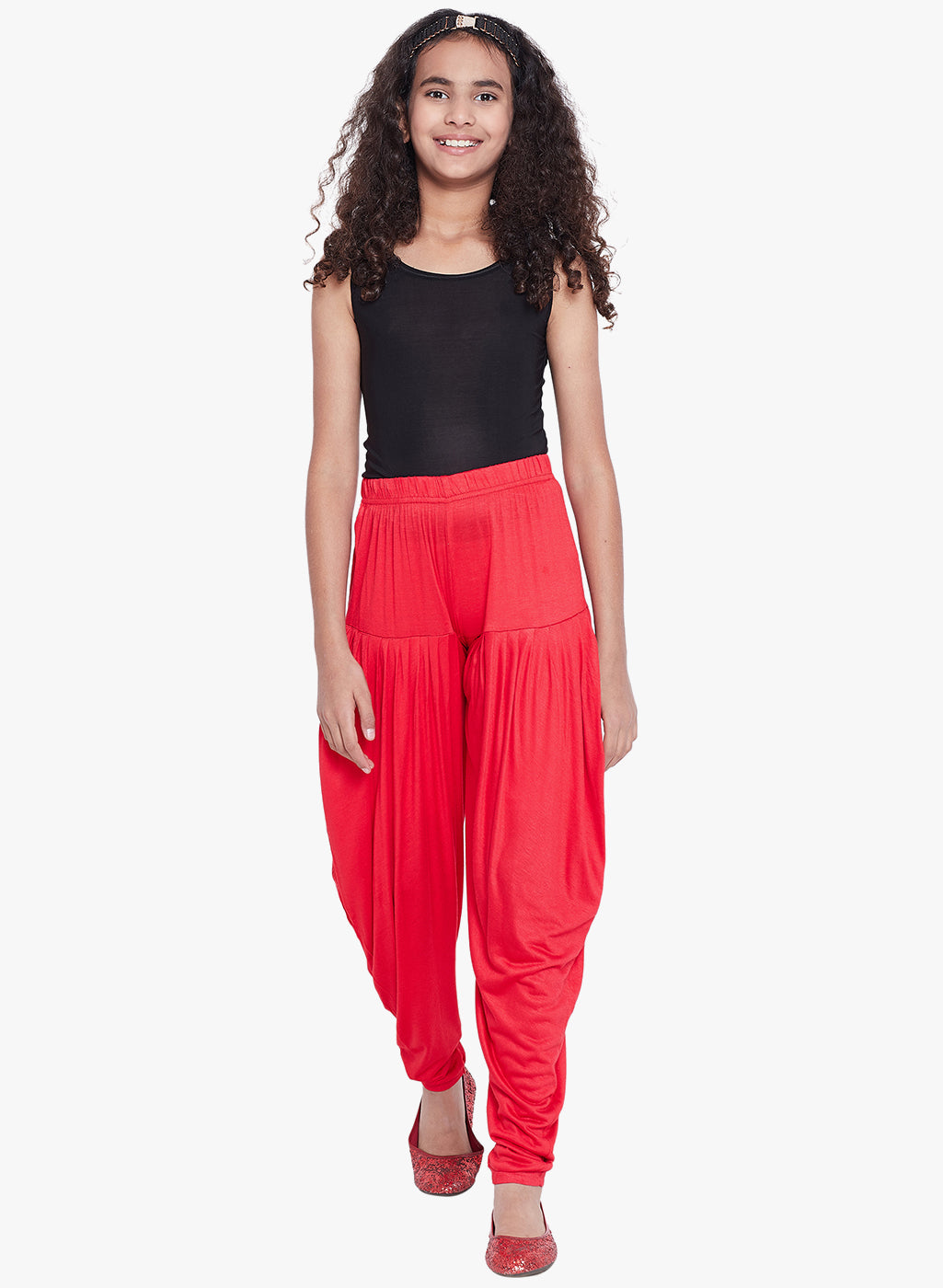 Red Viscose Dhoti Pants