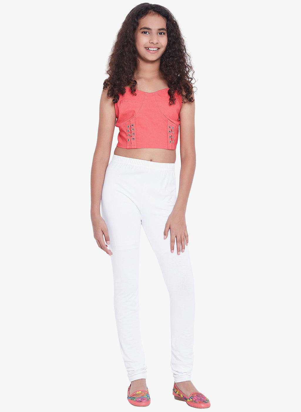 Sky Blue Colour Leggings White