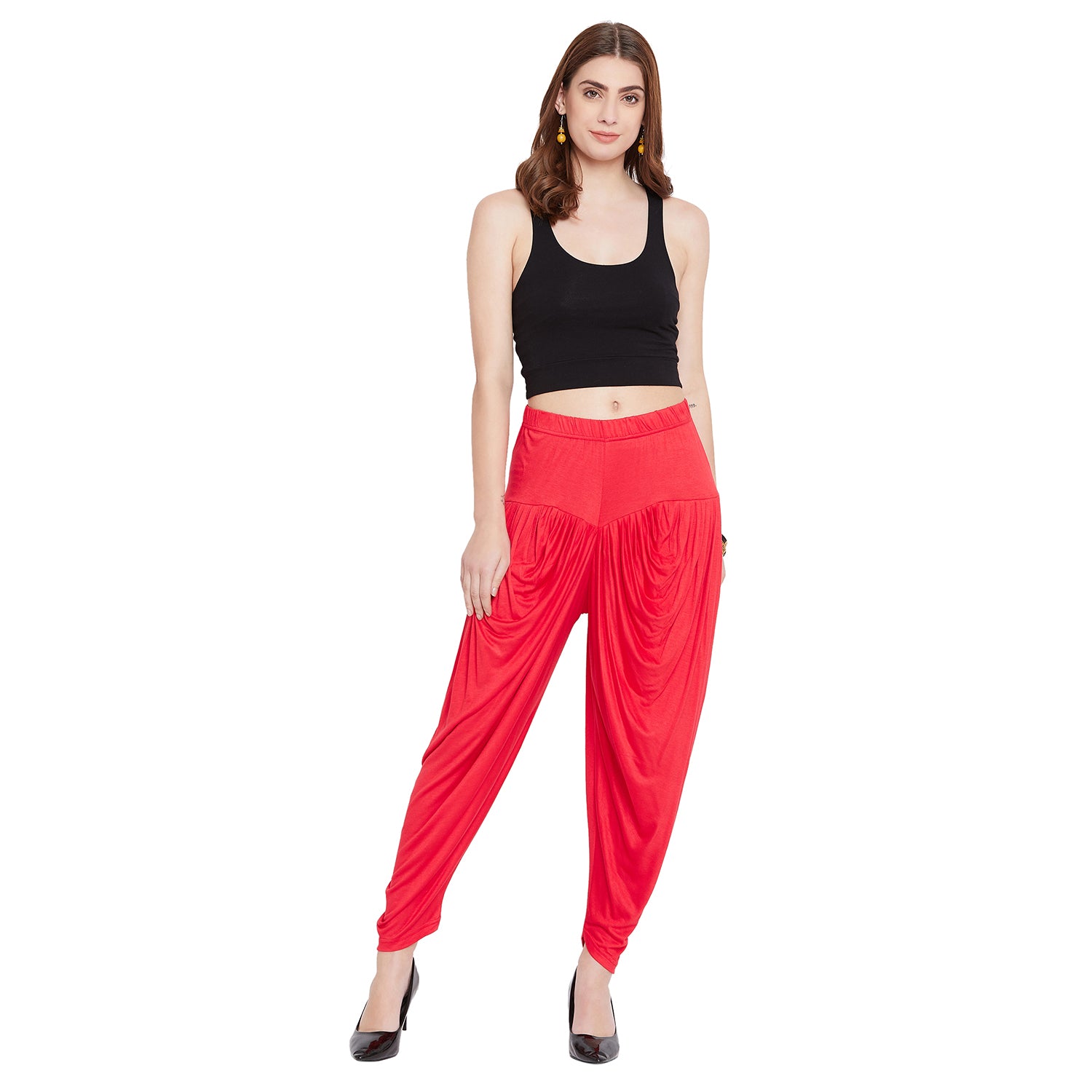 Red Viscose Plain Dhoti
