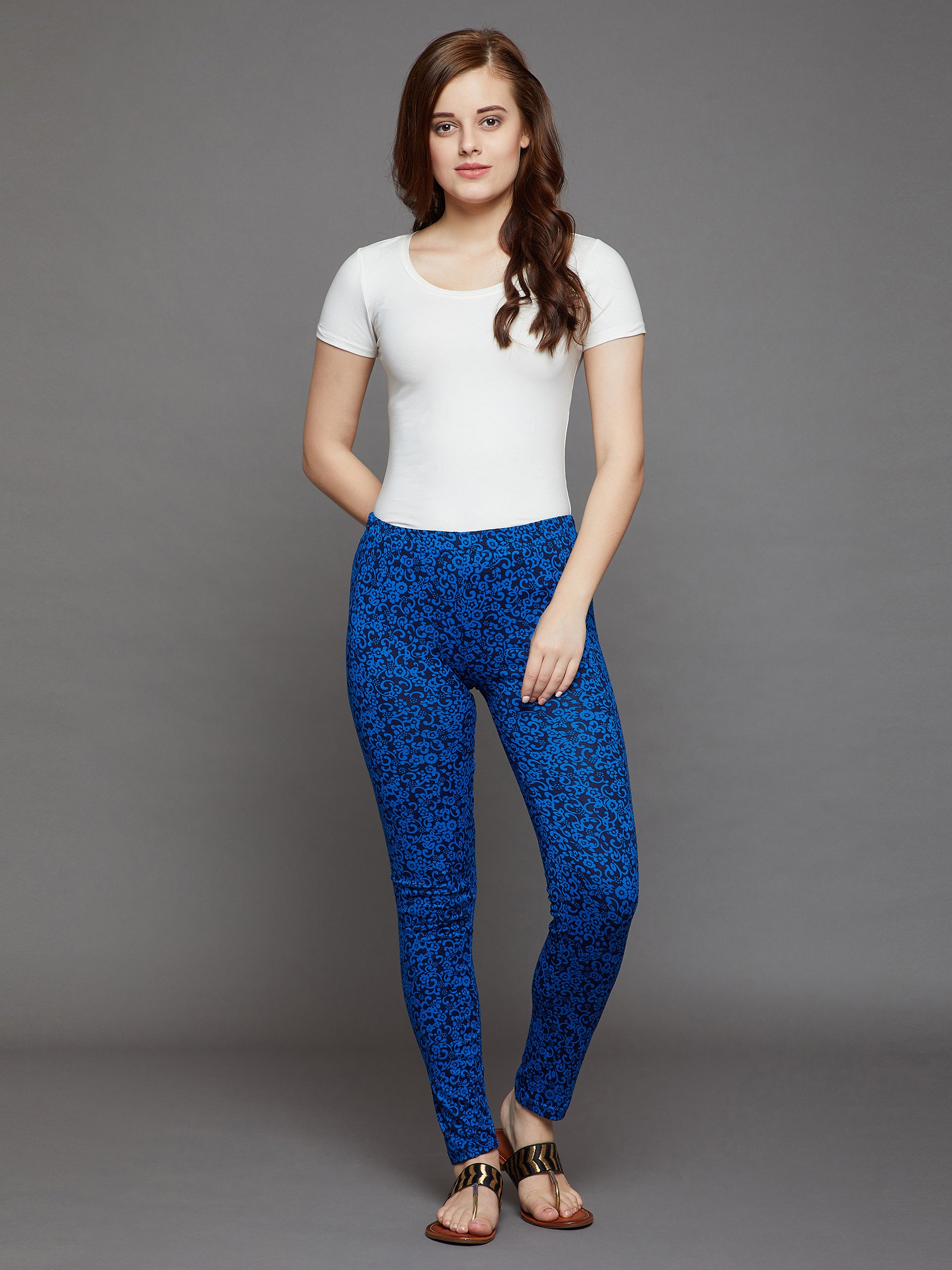 Blue Printed Legging