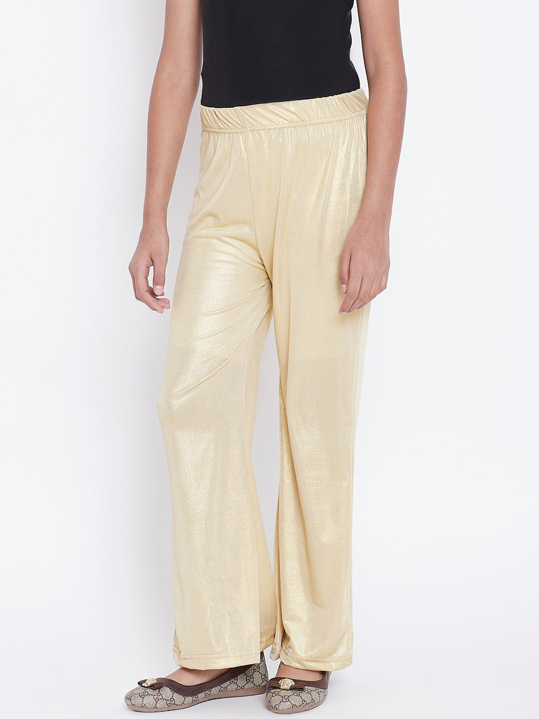 Kids Light Gold Shimmer Palazzo