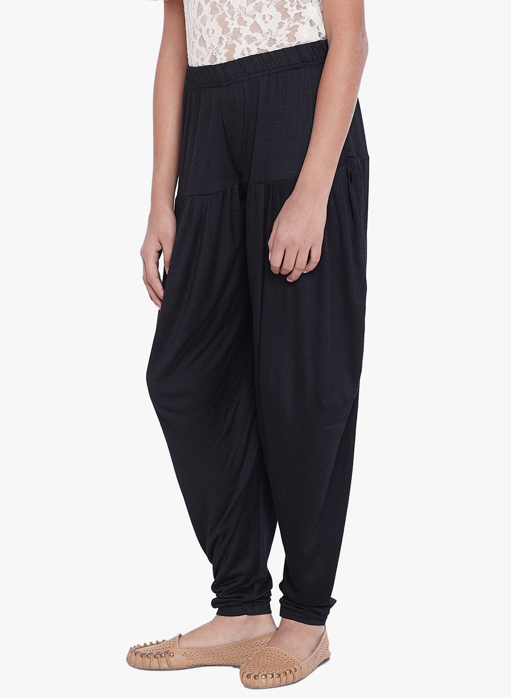Black Viscose Dhoti Pants
