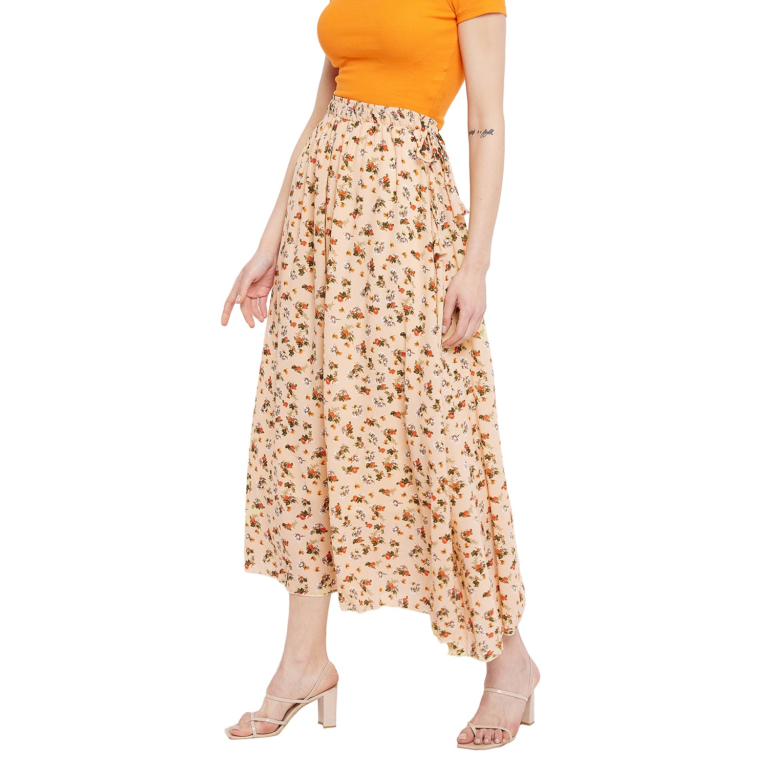 Soft Aesthetic Floral Skirt