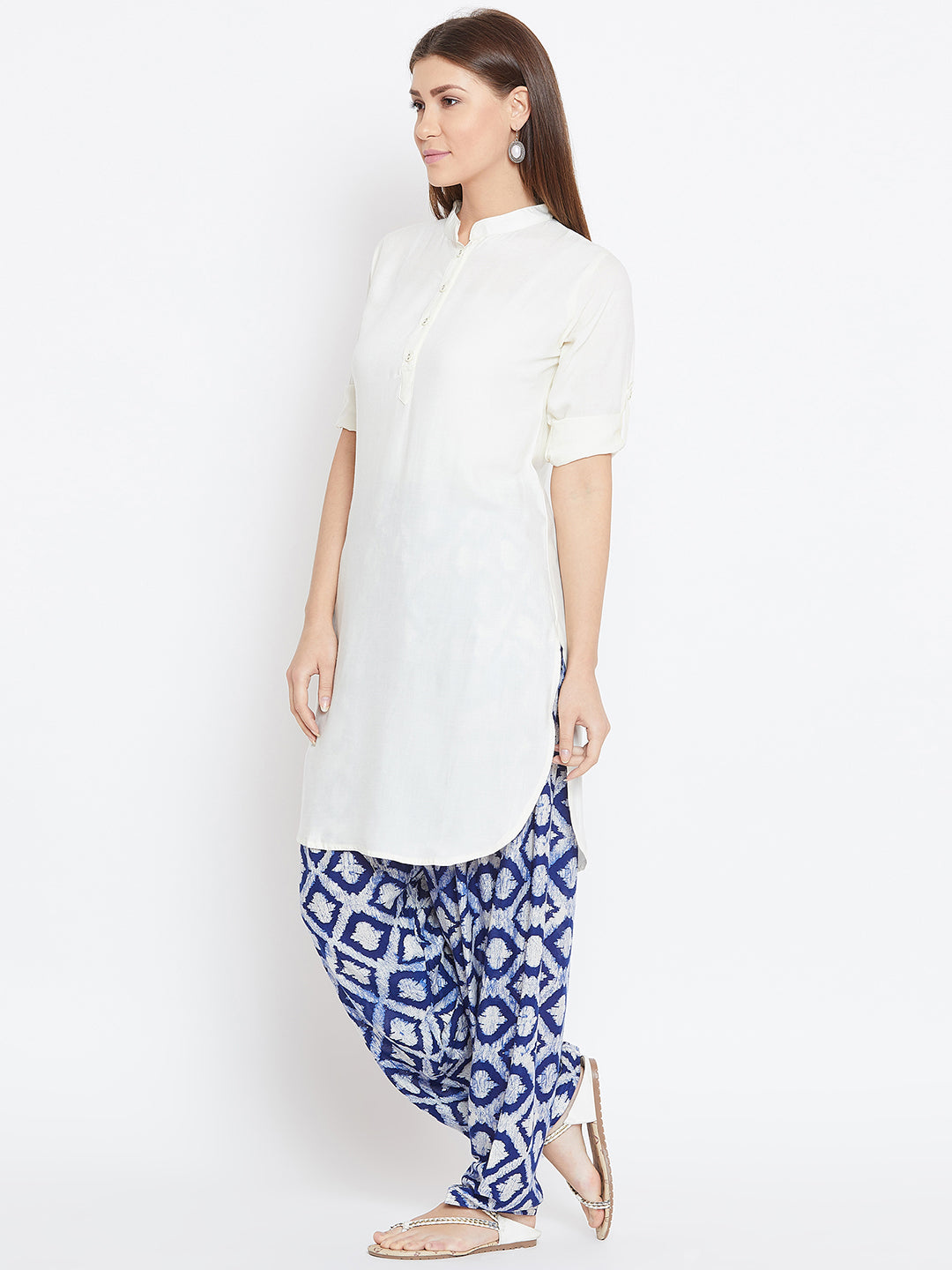 White Solid Color Kurti