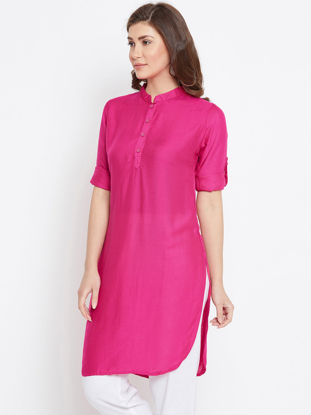 Pink Solid Color Kurti