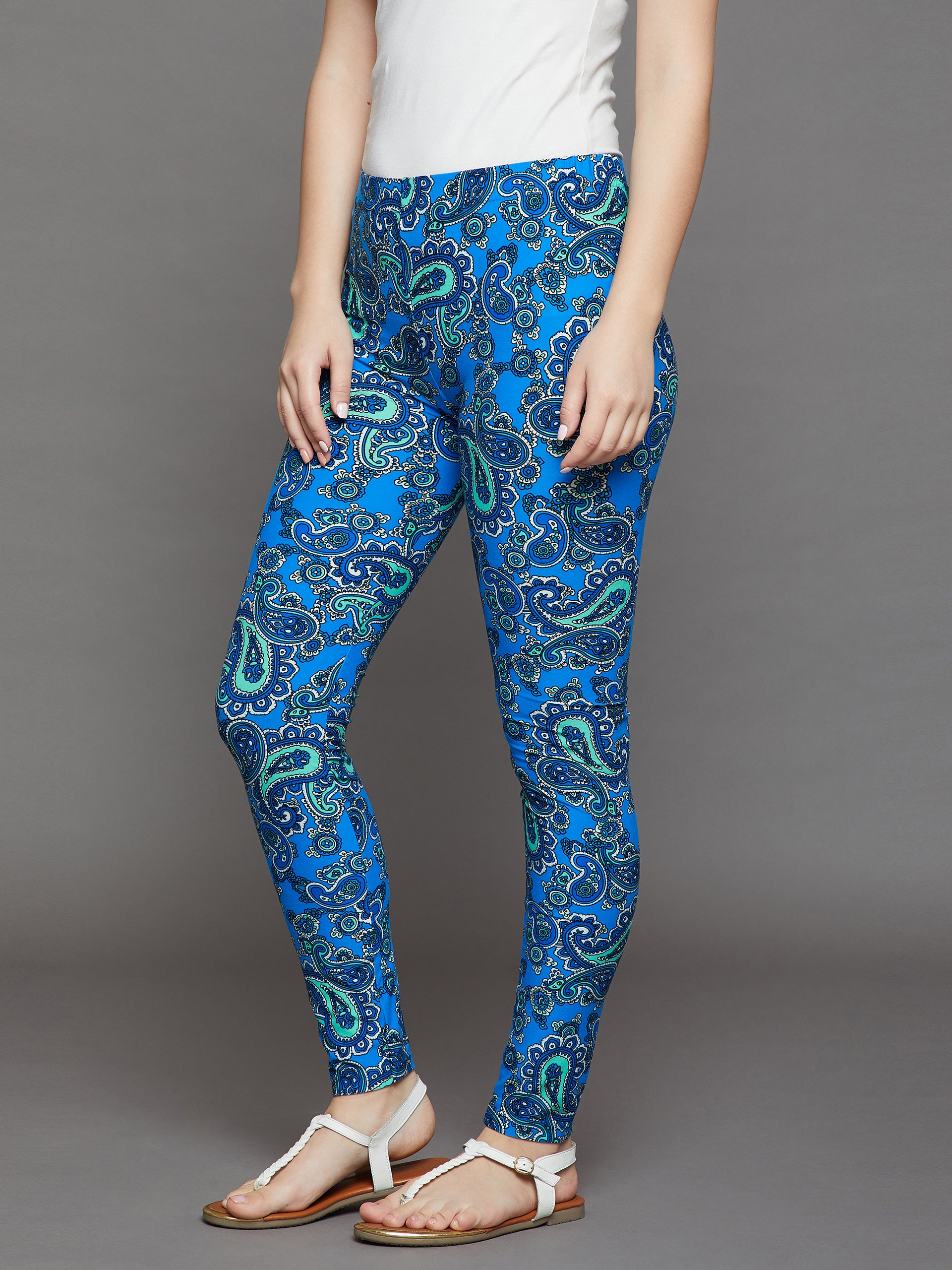 Sky Blue Printed Legging