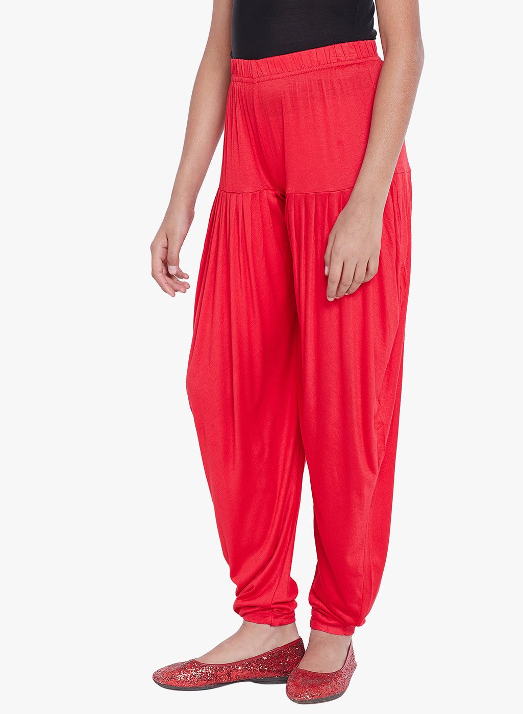 Red Viscose Dhoti Pants