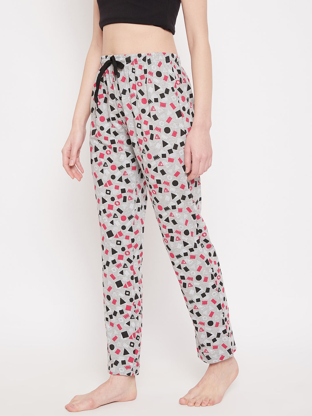 Women's Geometric Shapes Printed Pajama