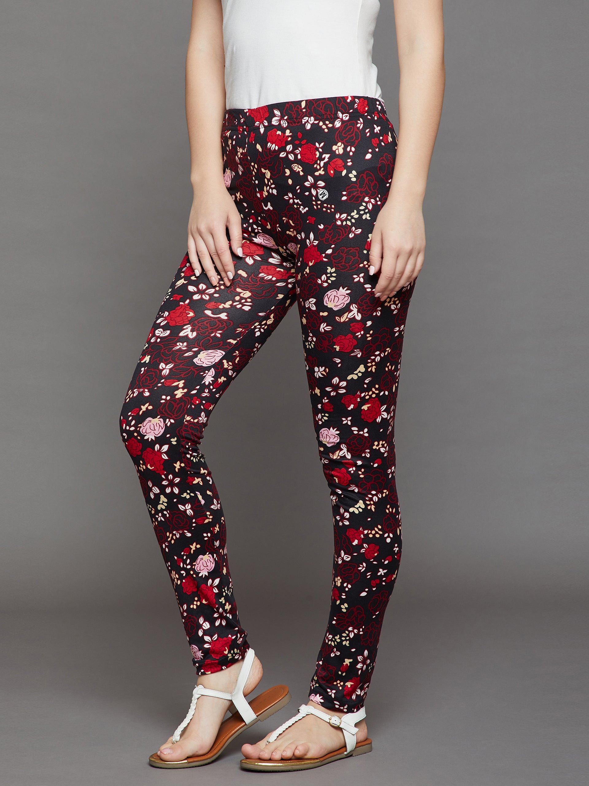 Red Floral Printed Legging