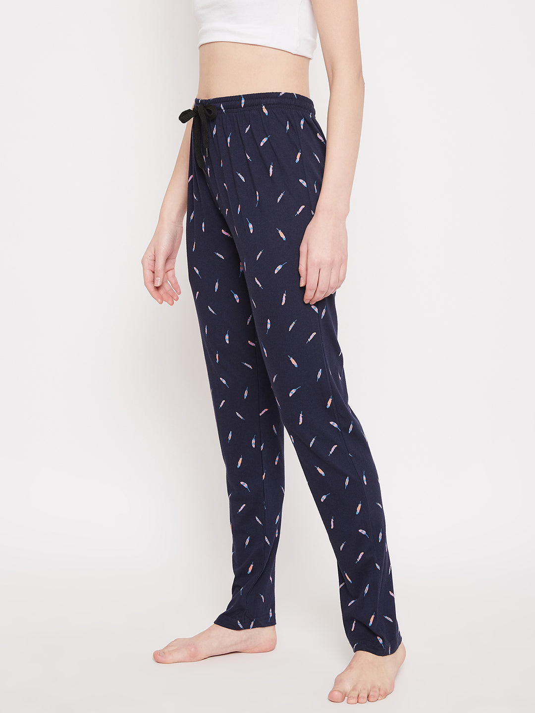 Women's Navy Blue Candy Printed Pajama