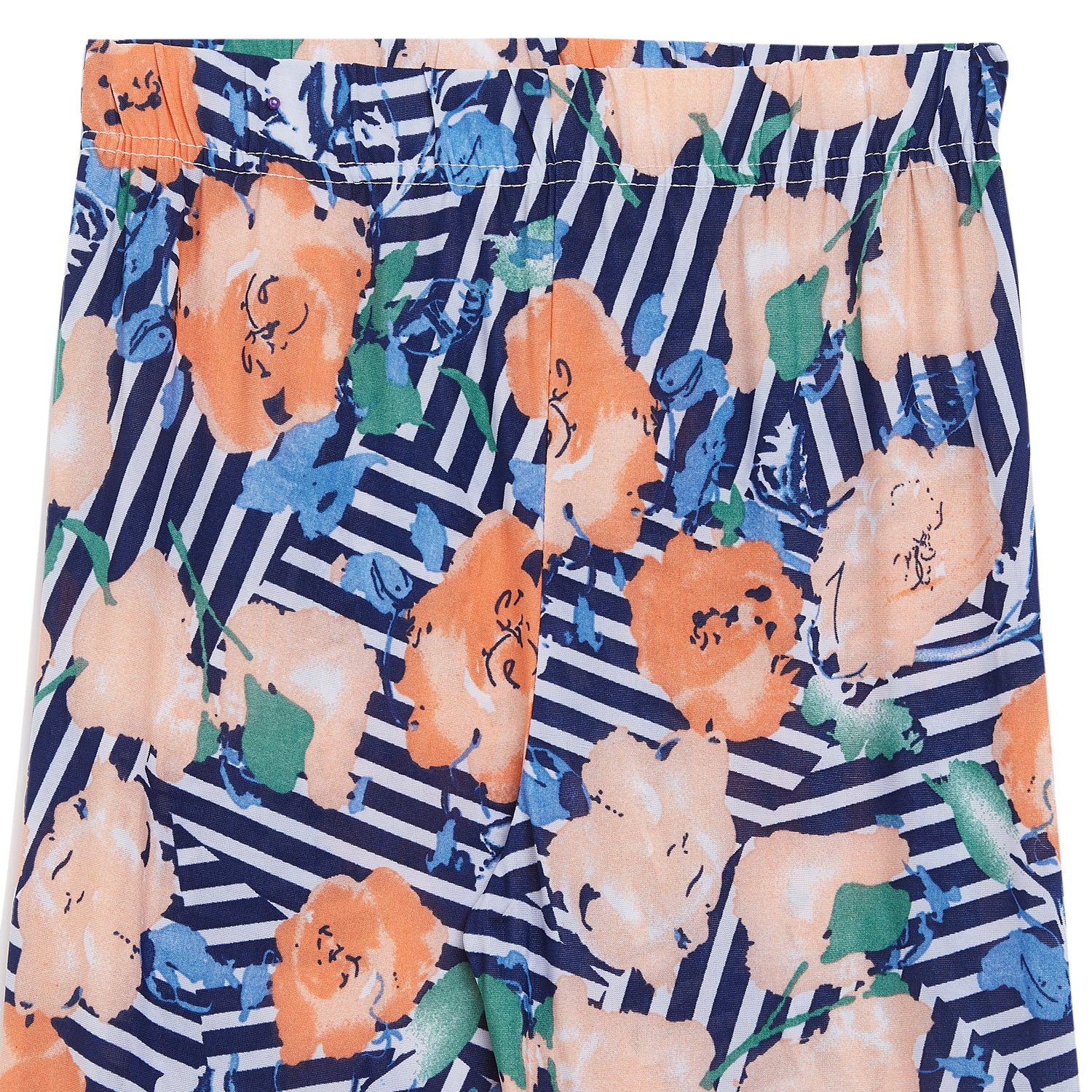 Blue lines with Peach Floral Printed Palazzo