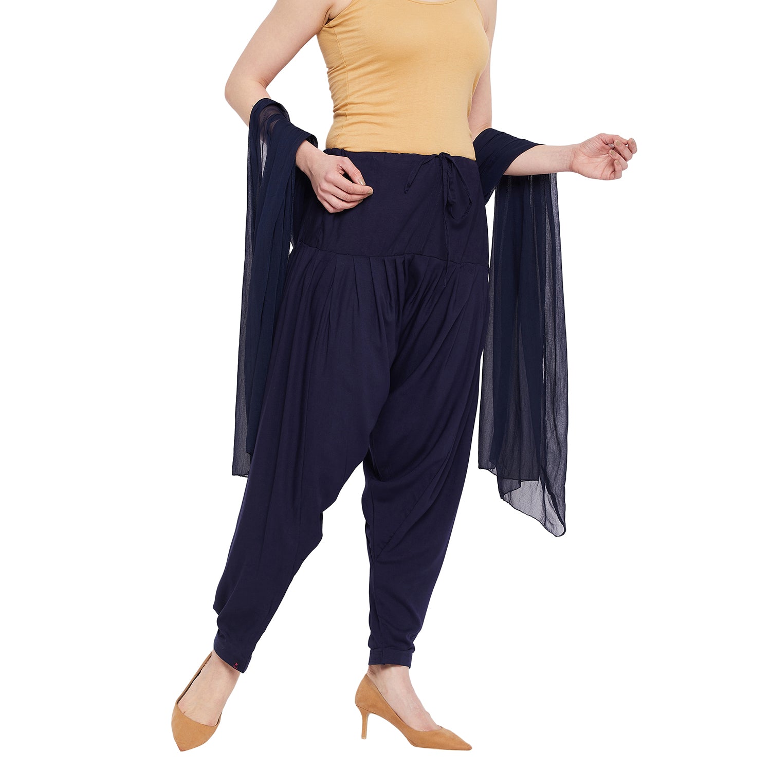 Navy Blue Rayon Patiala(No Duppatta) One Size