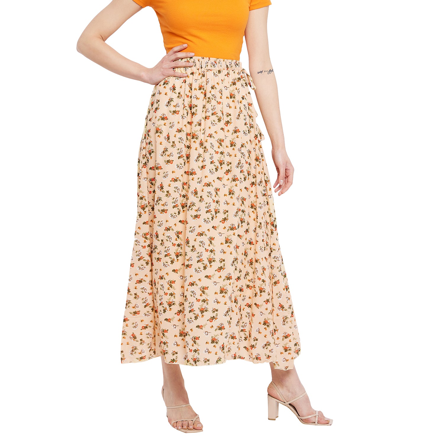 Soft Aesthetic Floral Skirt