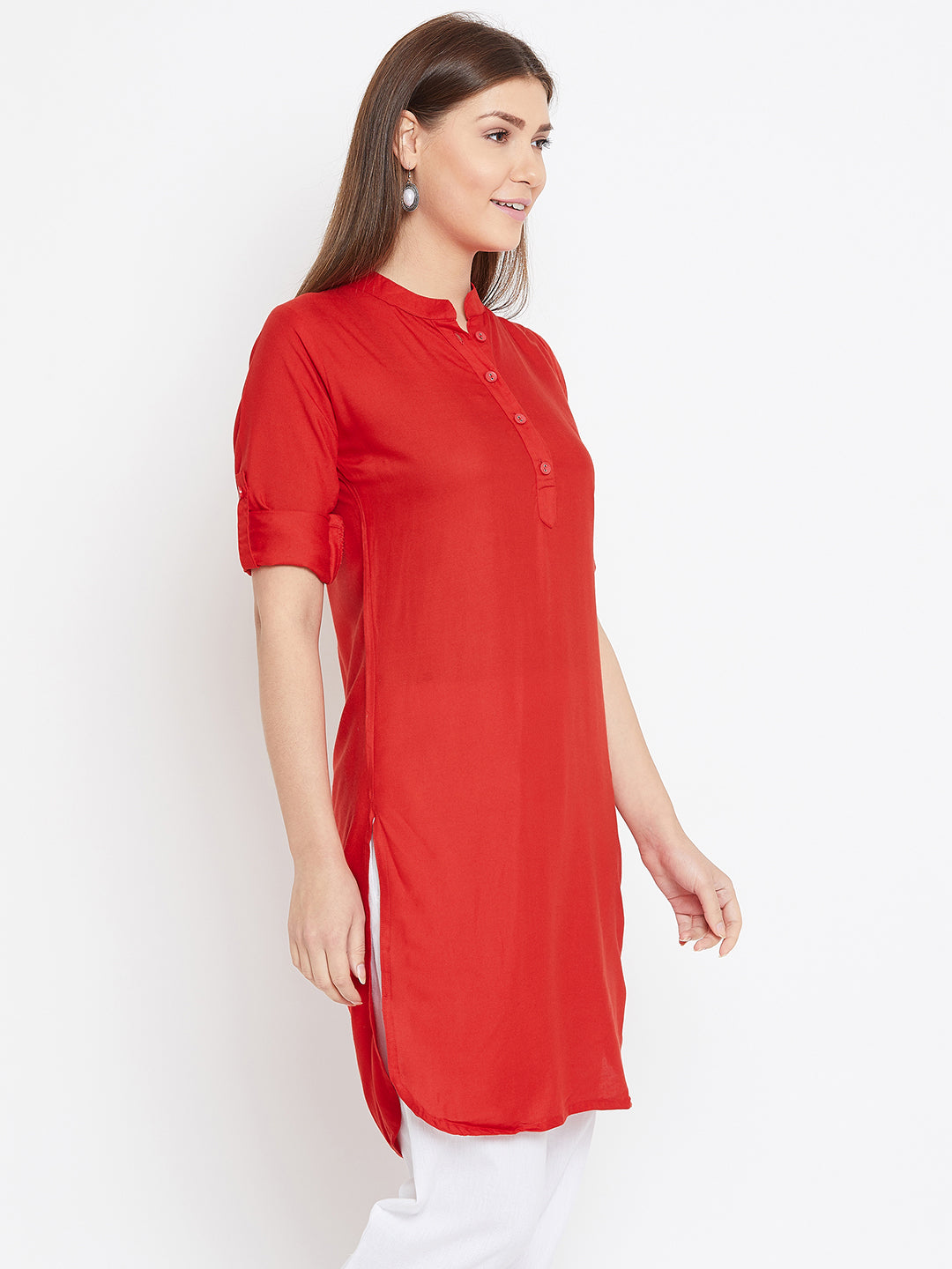 Red Solid Color Kurti XL 36"