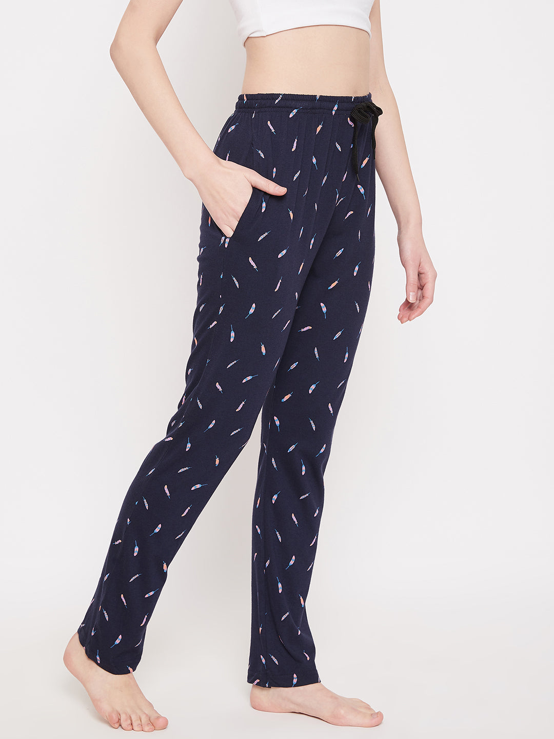 Women's Navy Blue Candy Printed Pajama