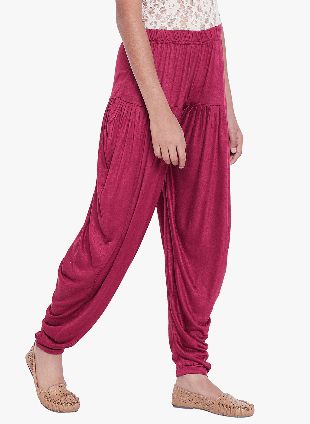 Maroon Viscose Dhoti Pants