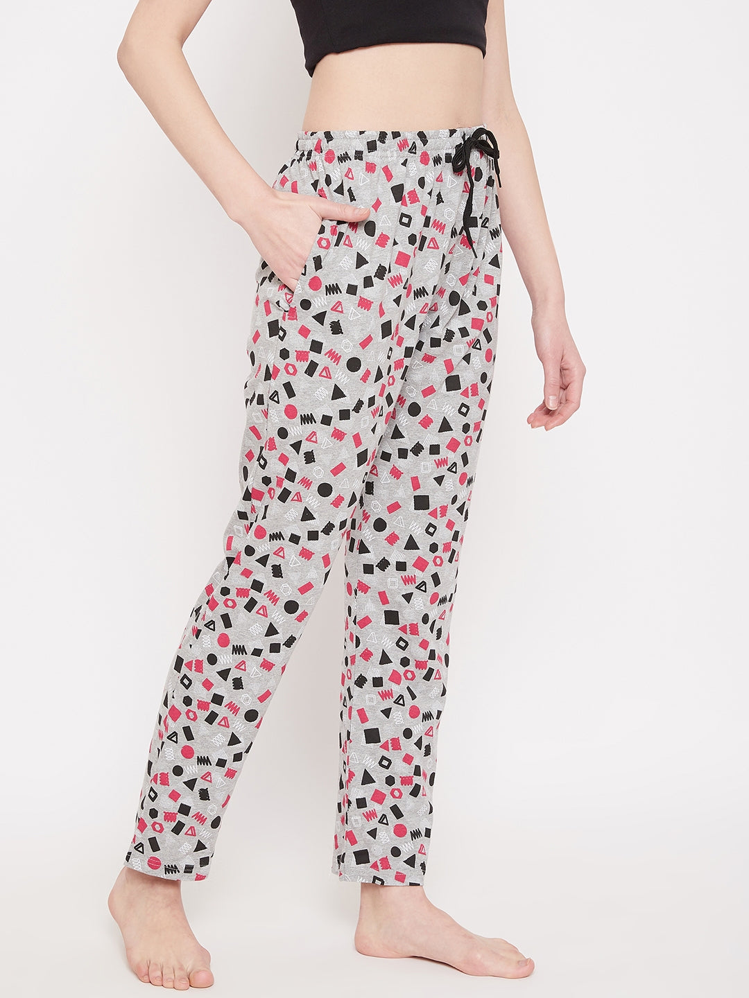Women's Geometric Shapes Printed Pajama