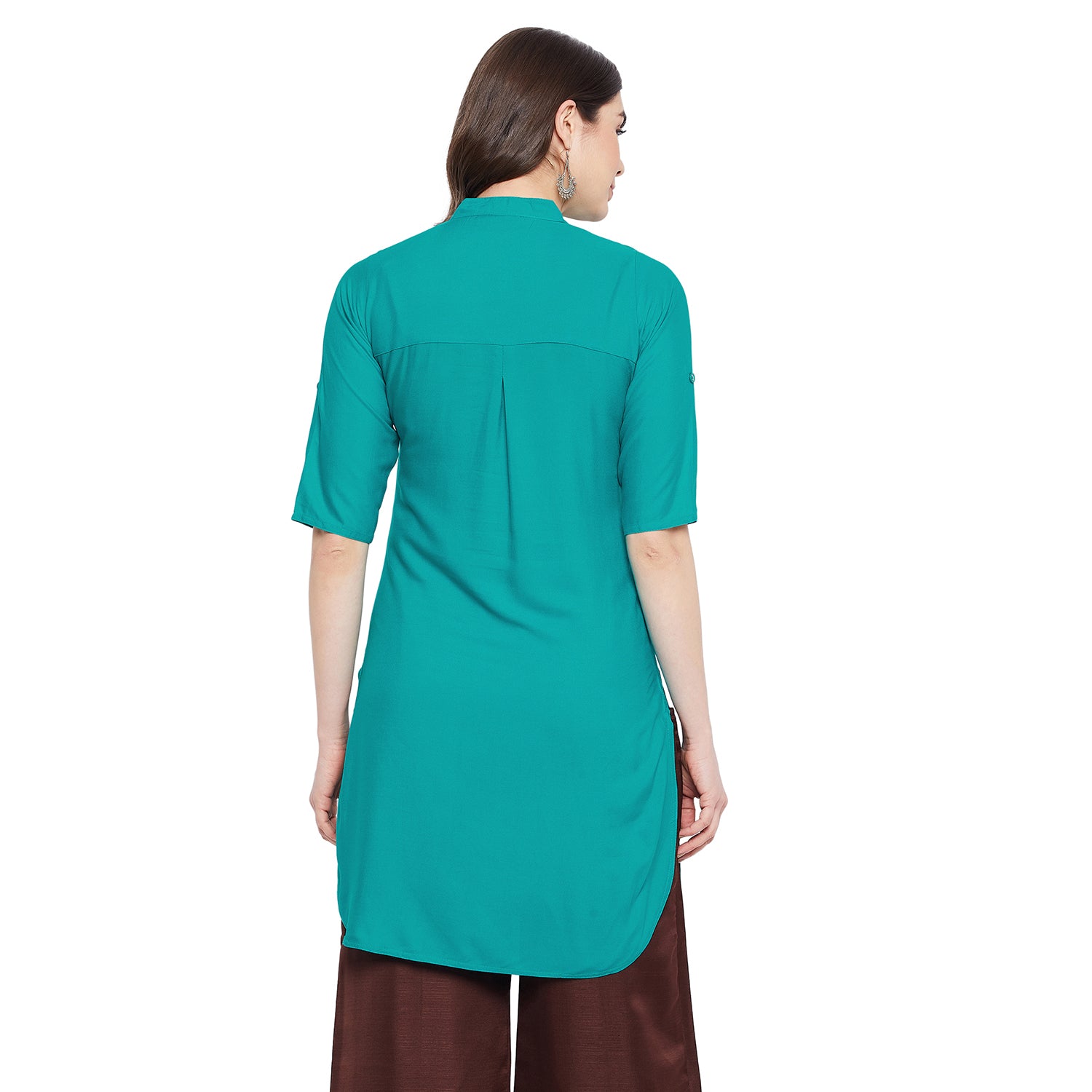 Rama Green Solid Color Kurti