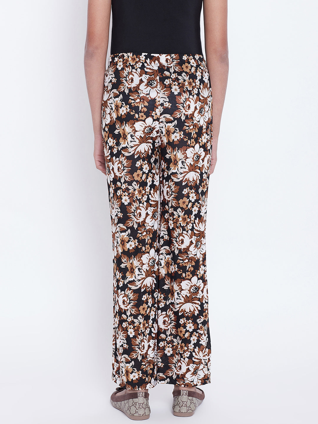 Brown Floral Printed Palazzo