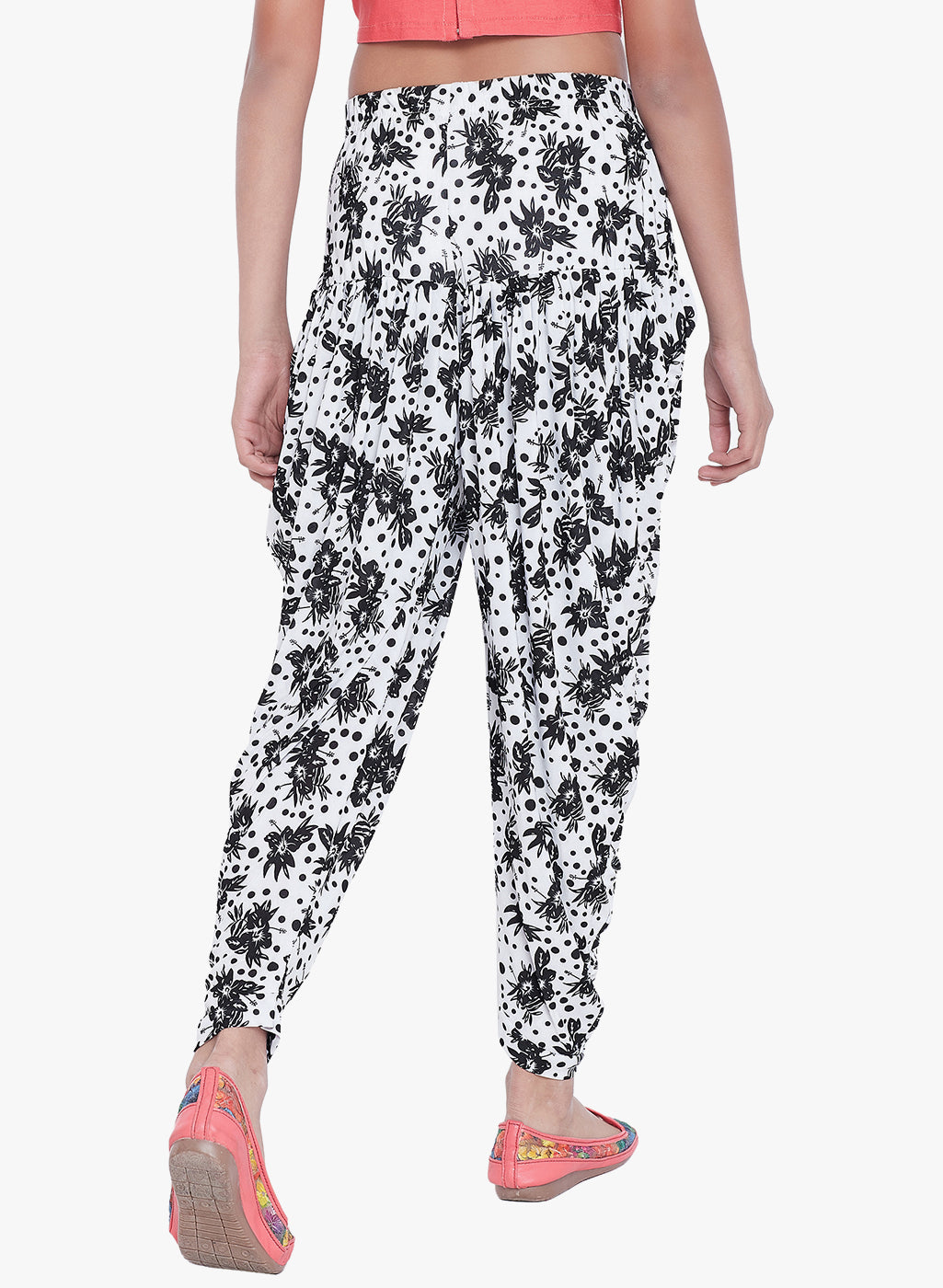 Polka Floral Printed Dhoti
