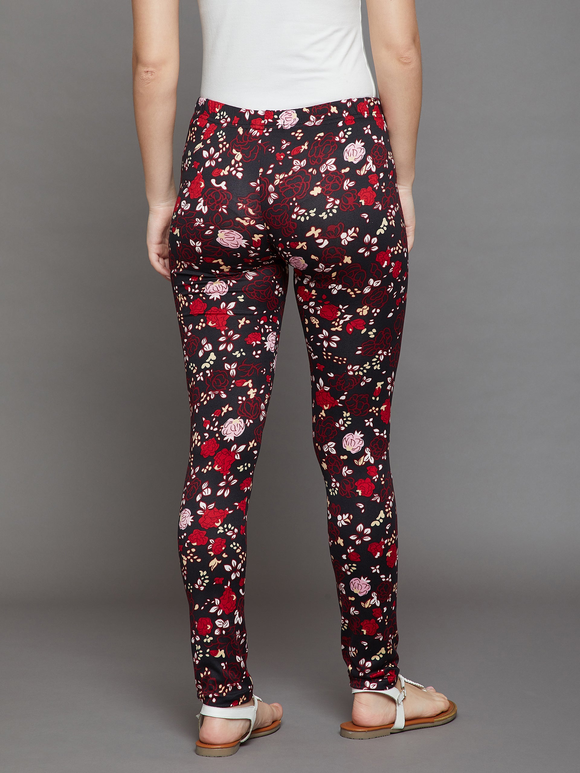 Red Floral Printed Legging