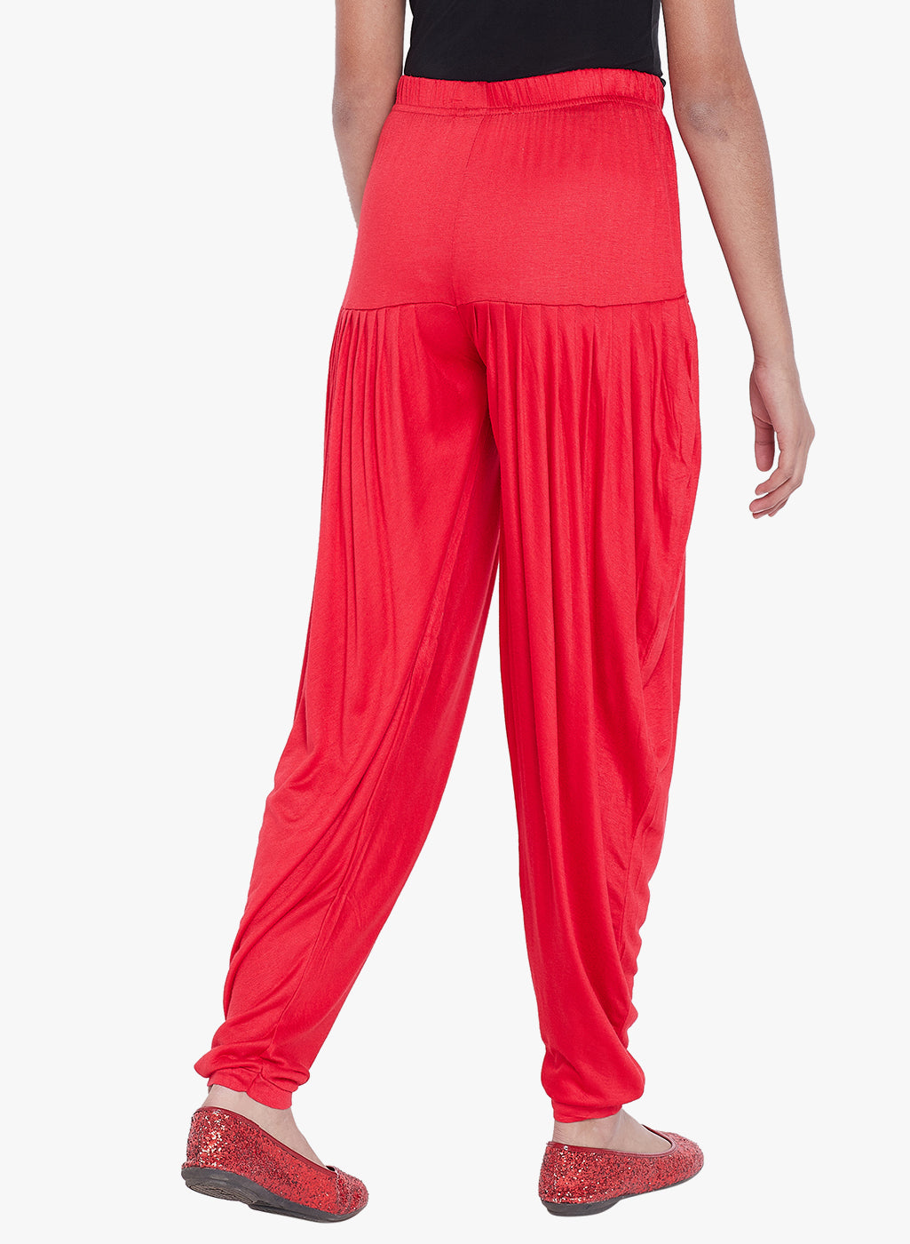 Red Viscose Dhoti Pants