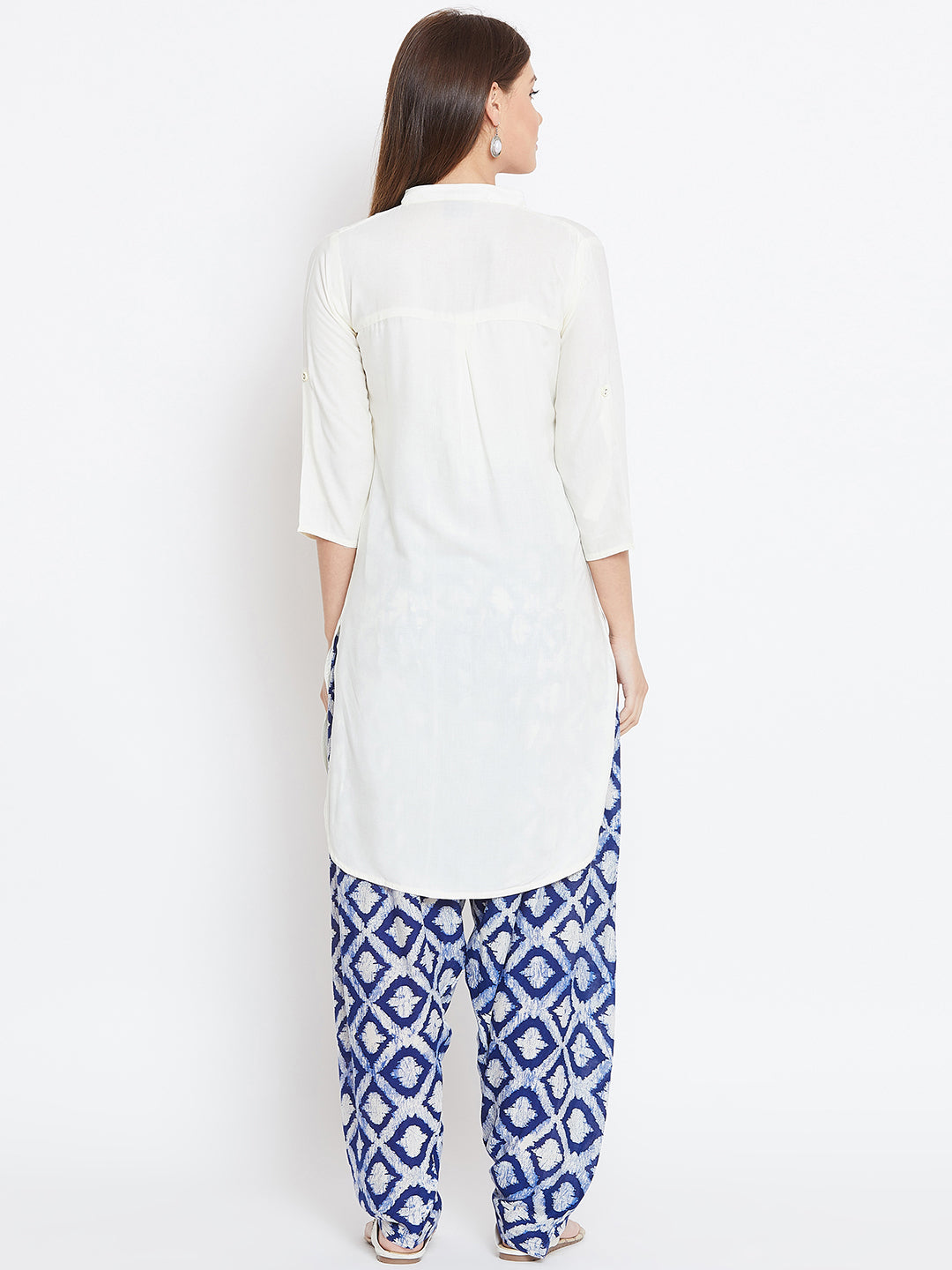 White Solid Color Kurti